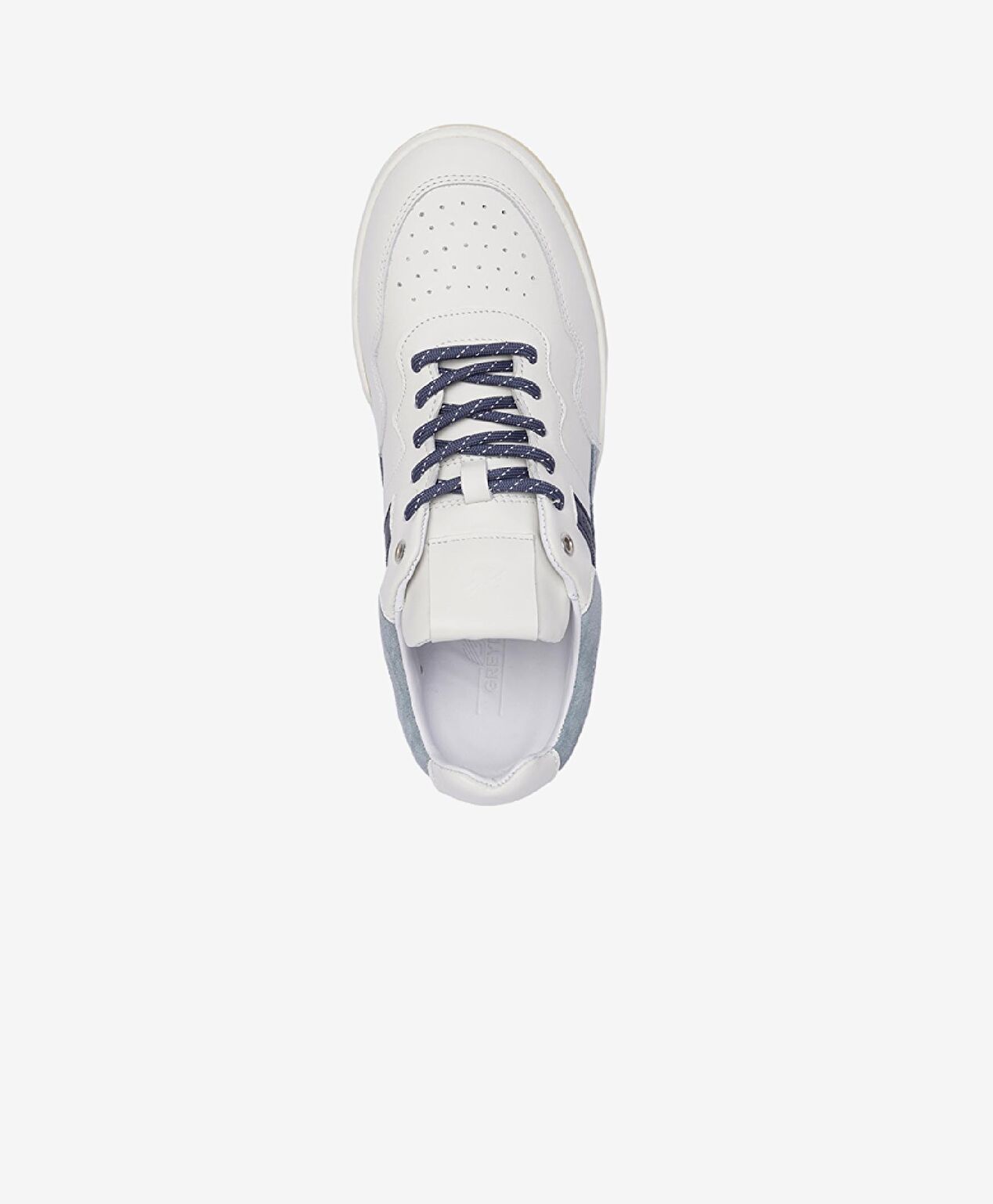 Erkek Beyaz Mavi Hakiki Deri Sneaker Ayakkabı - 4