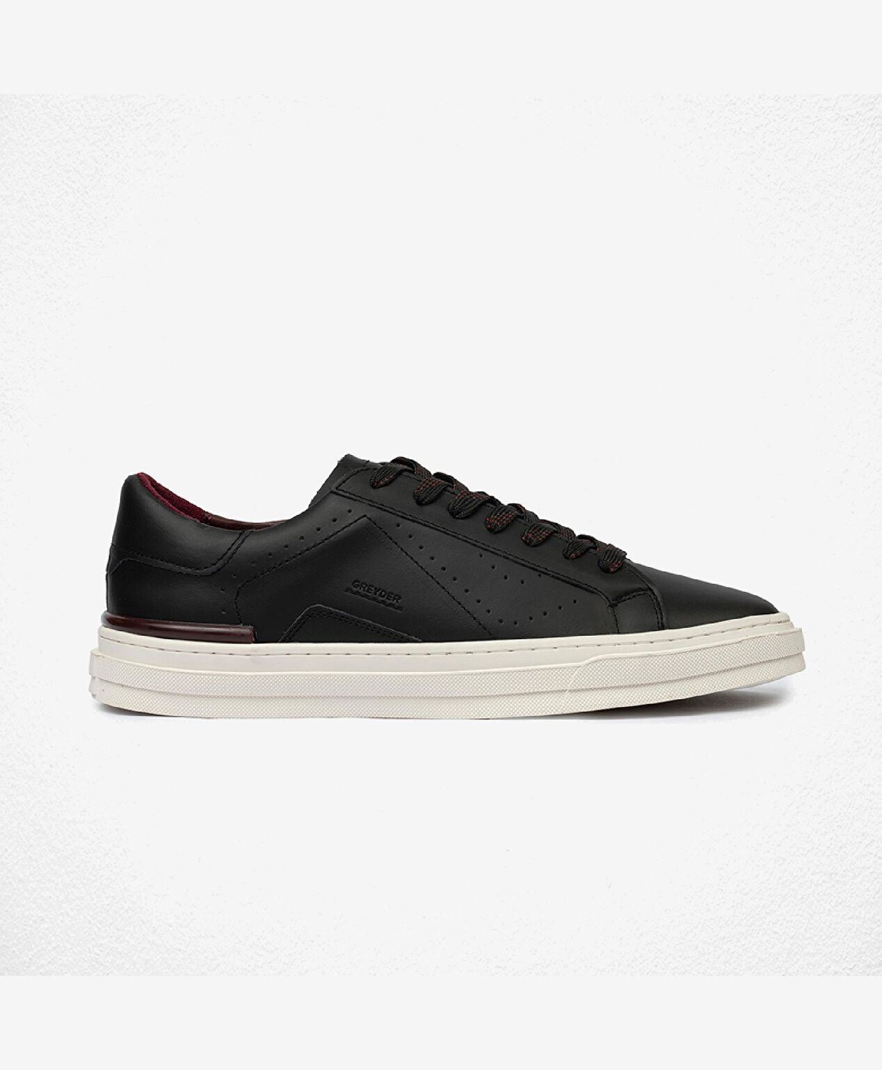 Erkek Siyah Hakiki Deri Sneaker Ayakkabı - 1