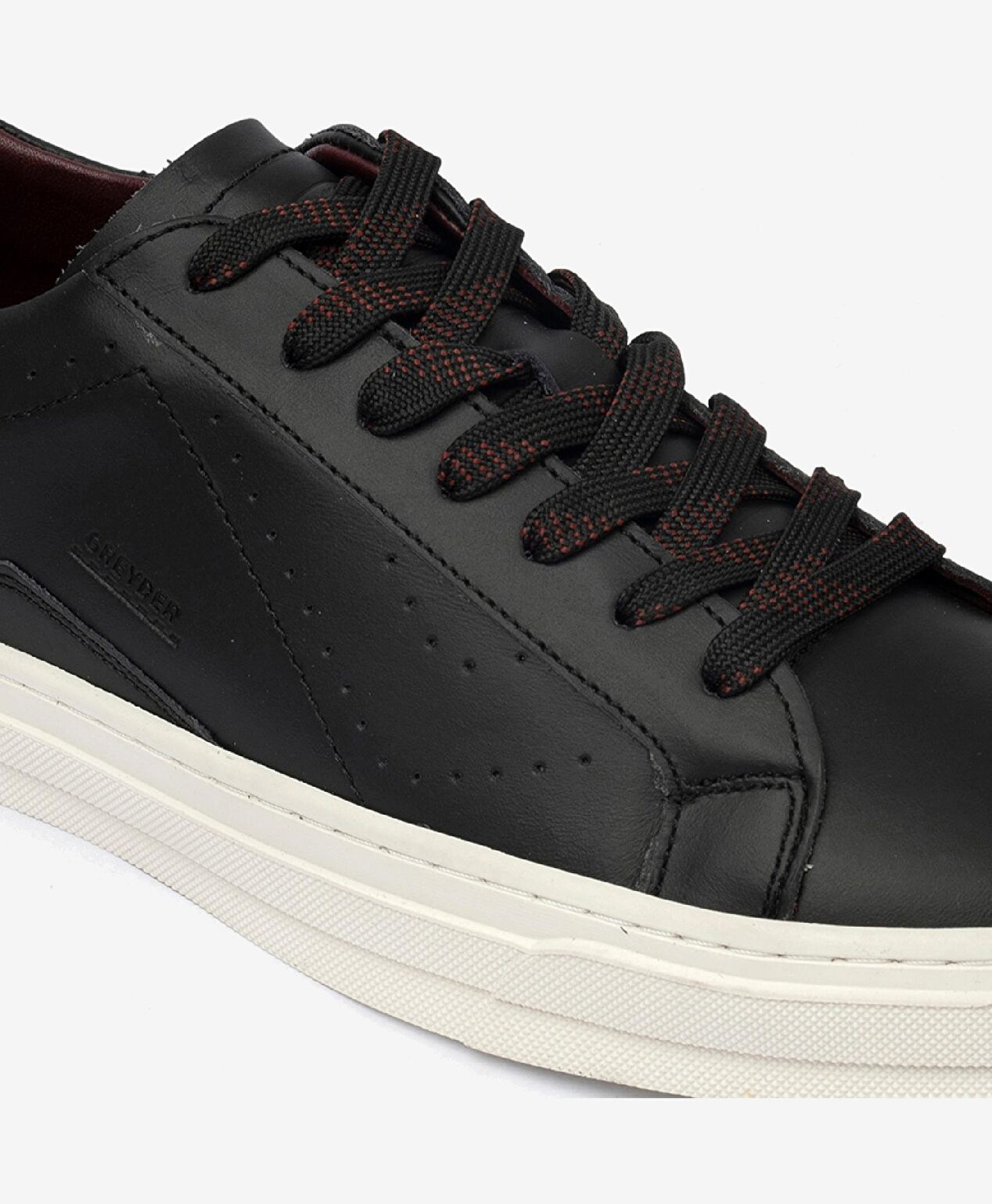 Erkek Siyah Hakiki Deri Sneaker Ayakkabı - 5