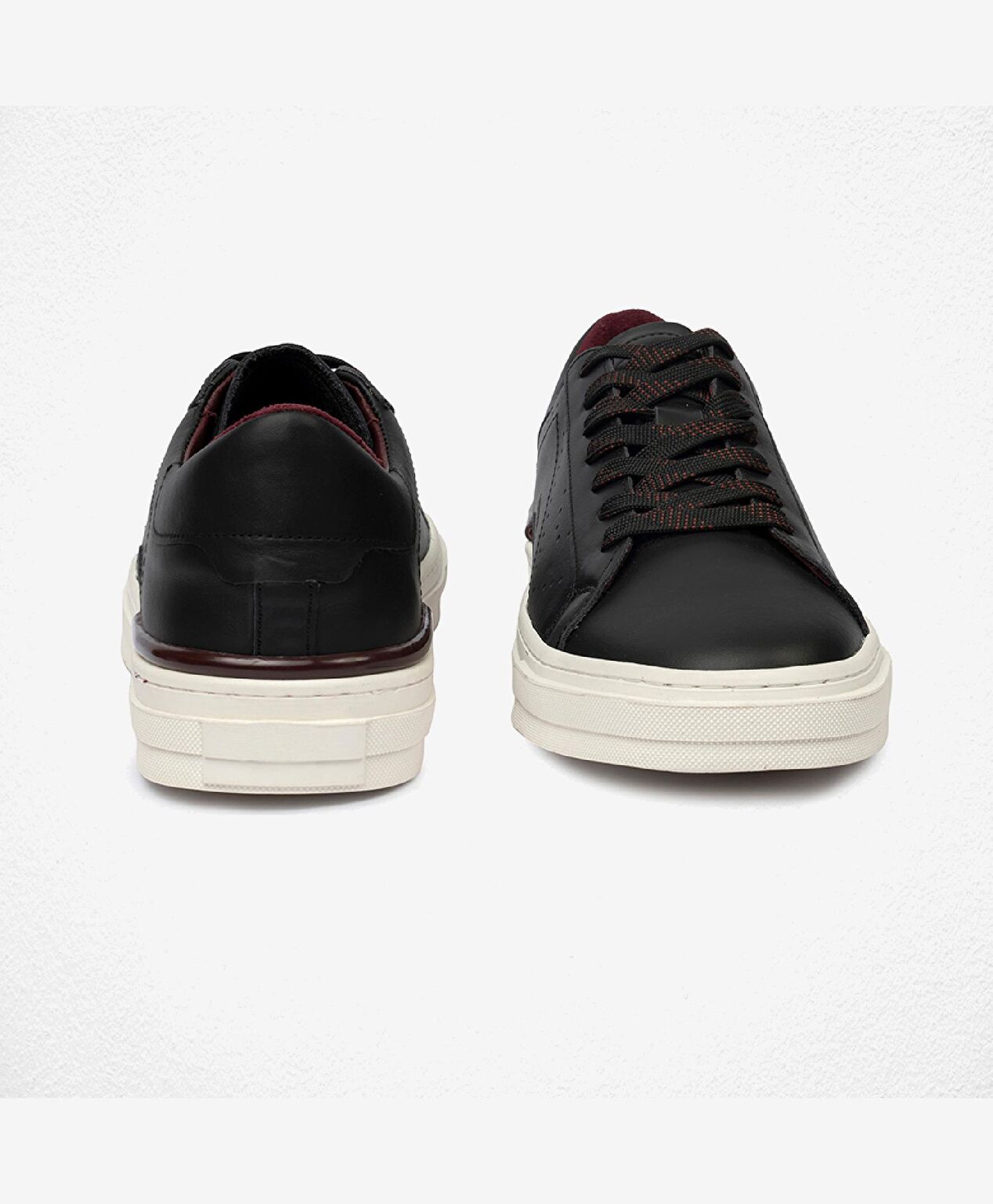 Erkek Siyah Hakiki Deri Sneaker Ayakkabı - 7