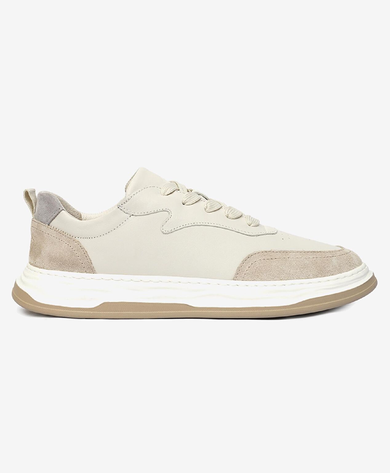 Erkek Açık Vizon Hakiki Deri Sneaker Ayakkabı - 1