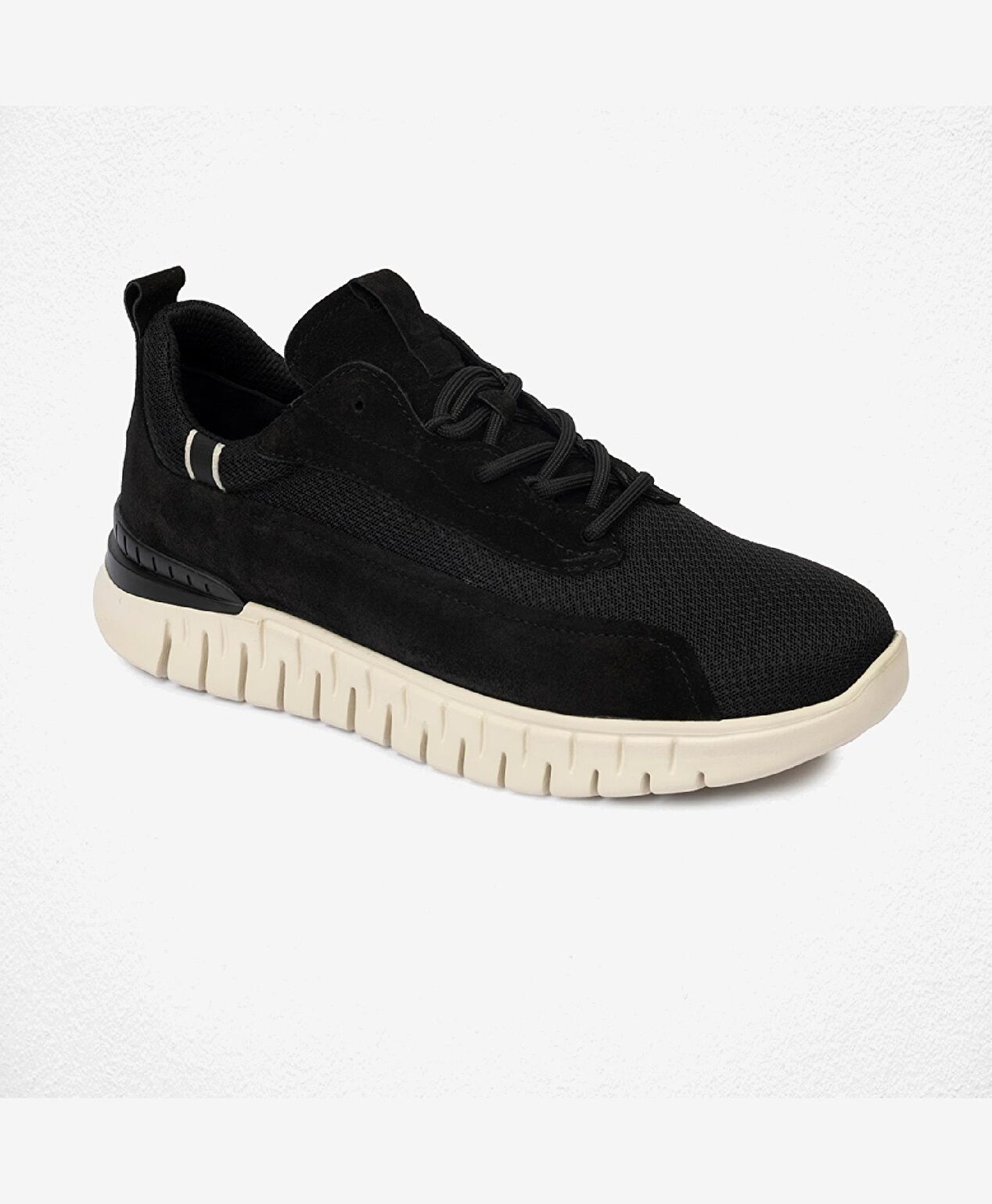 Erkek Siyah Hakiki Deri Spor Ayakkabı - 1