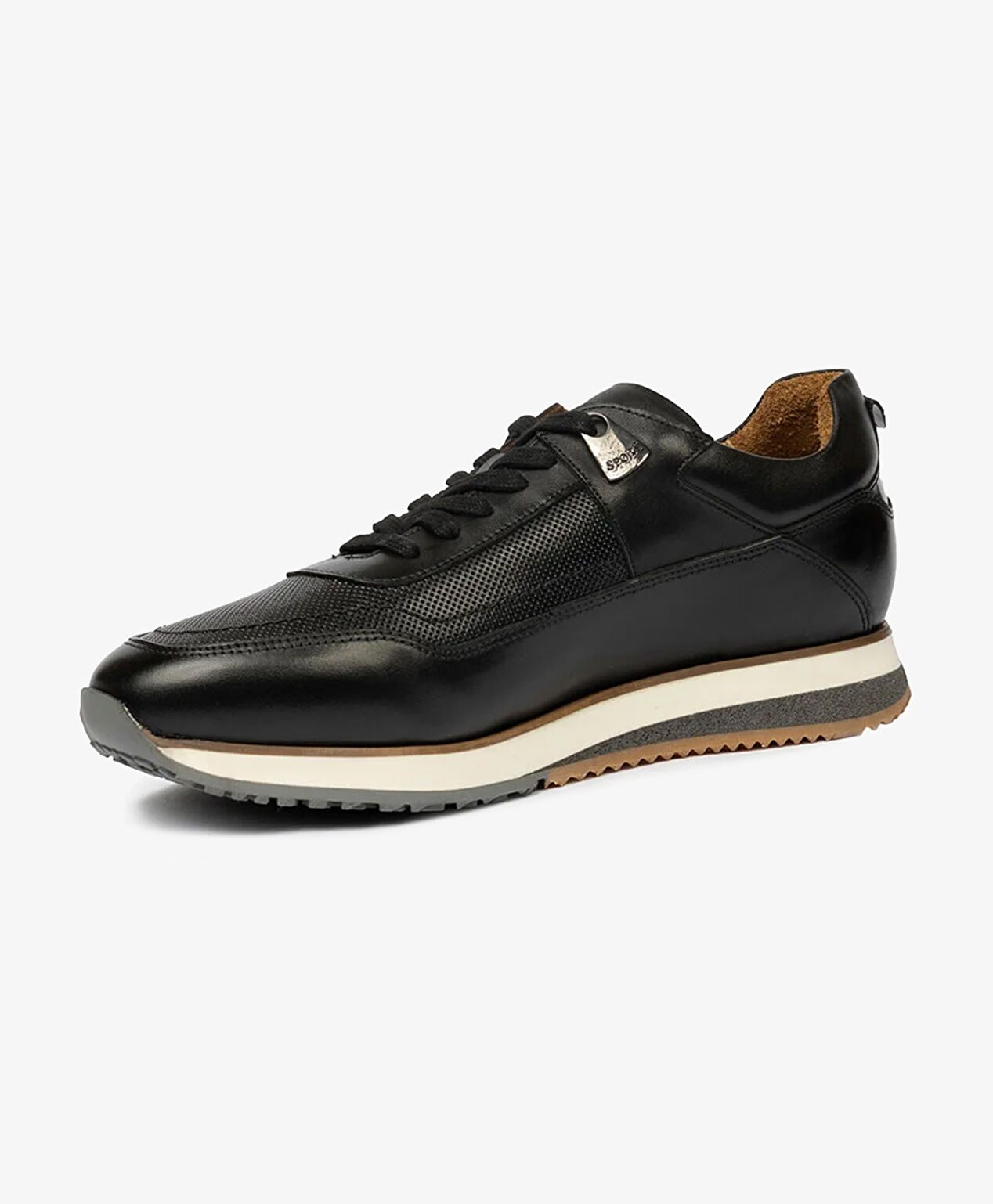 Erkek Siyah Hakiki Deri Sneaker  Ayakkabı - 3