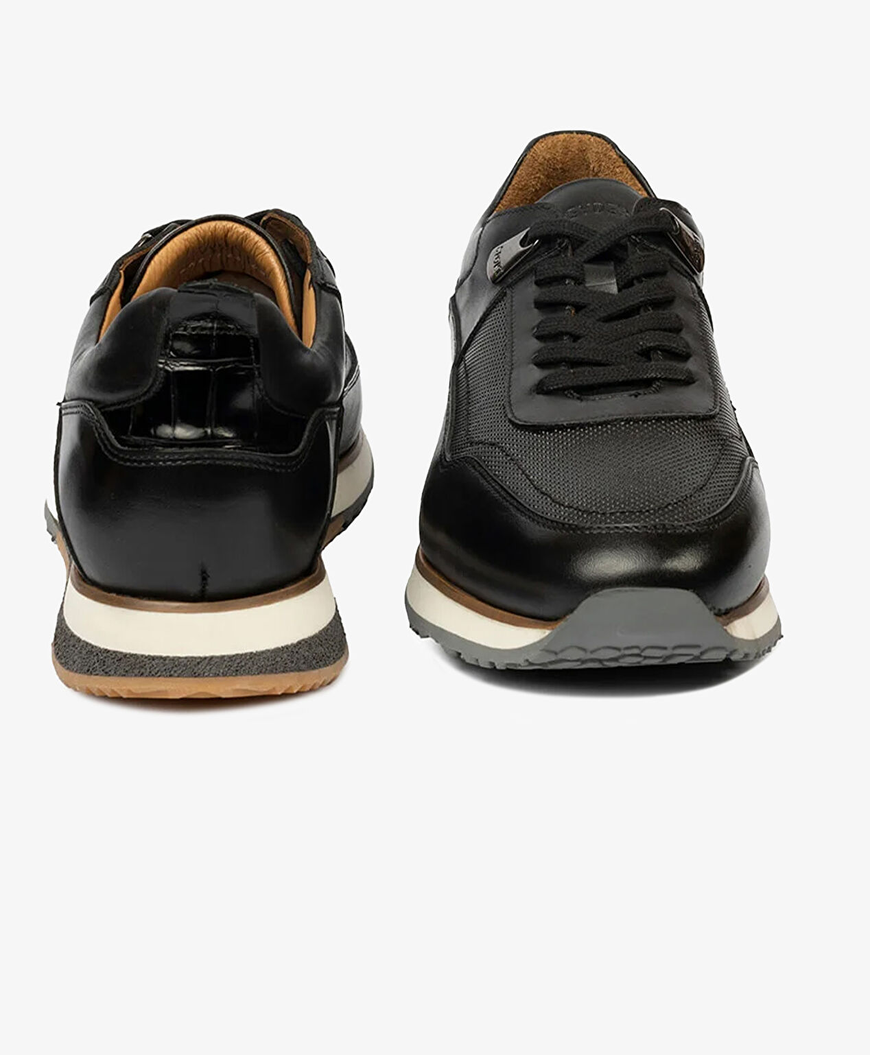 Erkek Siyah Hakiki Deri Sneaker Ayakkabı - 7