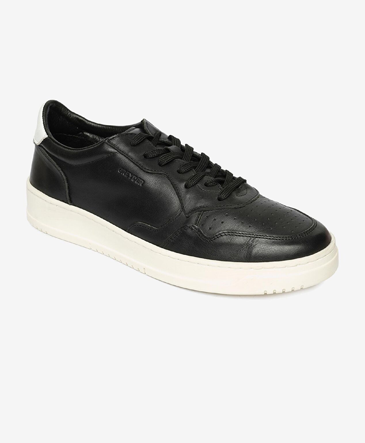 Erkek Siyah Hakiki Deri Sneaker Ayakkabı - 2