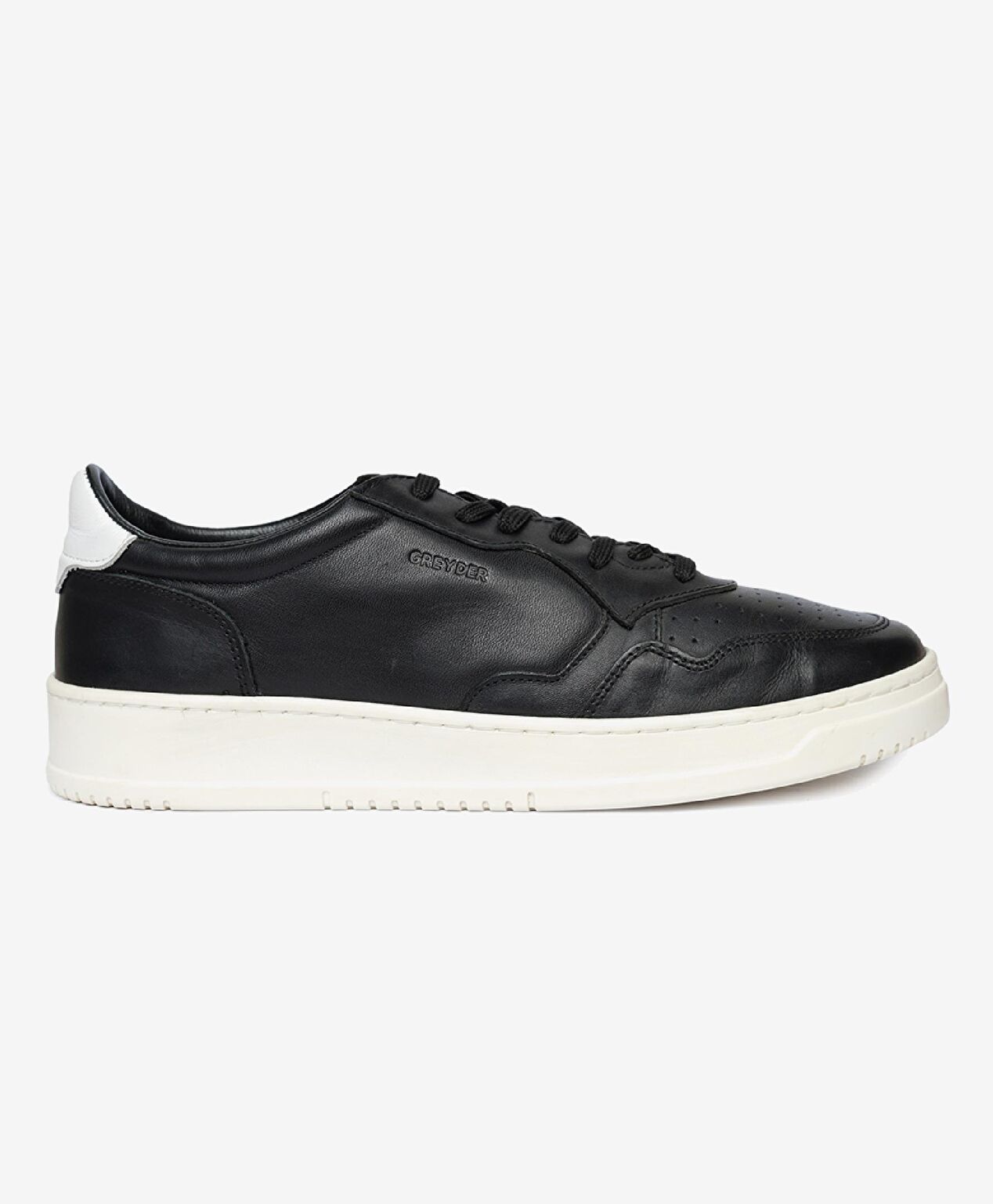 Erkek Siyah Hakiki Deri Sneaker Ayakkabı - 1