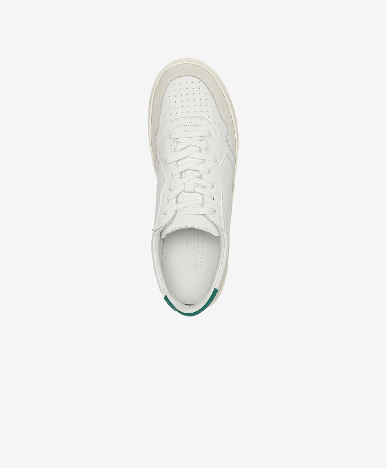 Erkek Beyaz Yeşil Hakiki Deri Sneaker Ayakkabı - 4