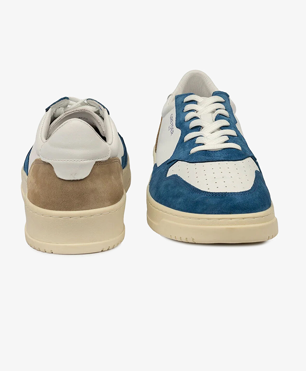 Erkek Saks Beyaz Hakiki Deri Sneaker Ayakkabı - 9
