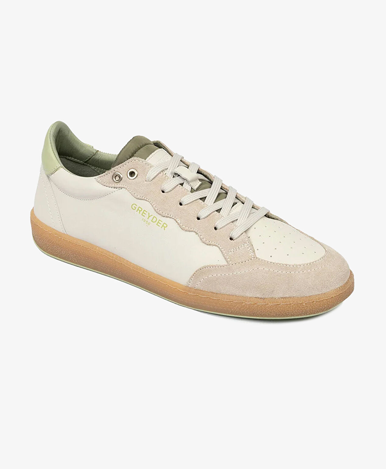 Erkek Bej Hakiki Deri Sneaker Ayakkabı - 2