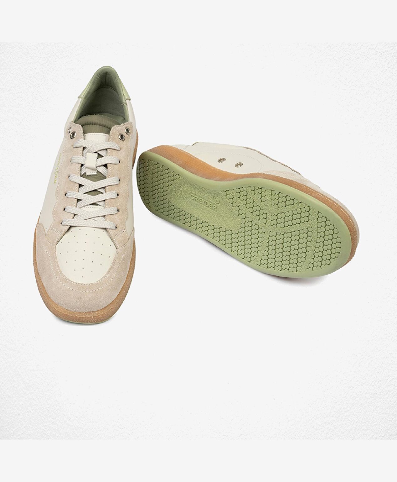 Erkek Bej Hakiki Deri Sneaker Ayakkabı - 6