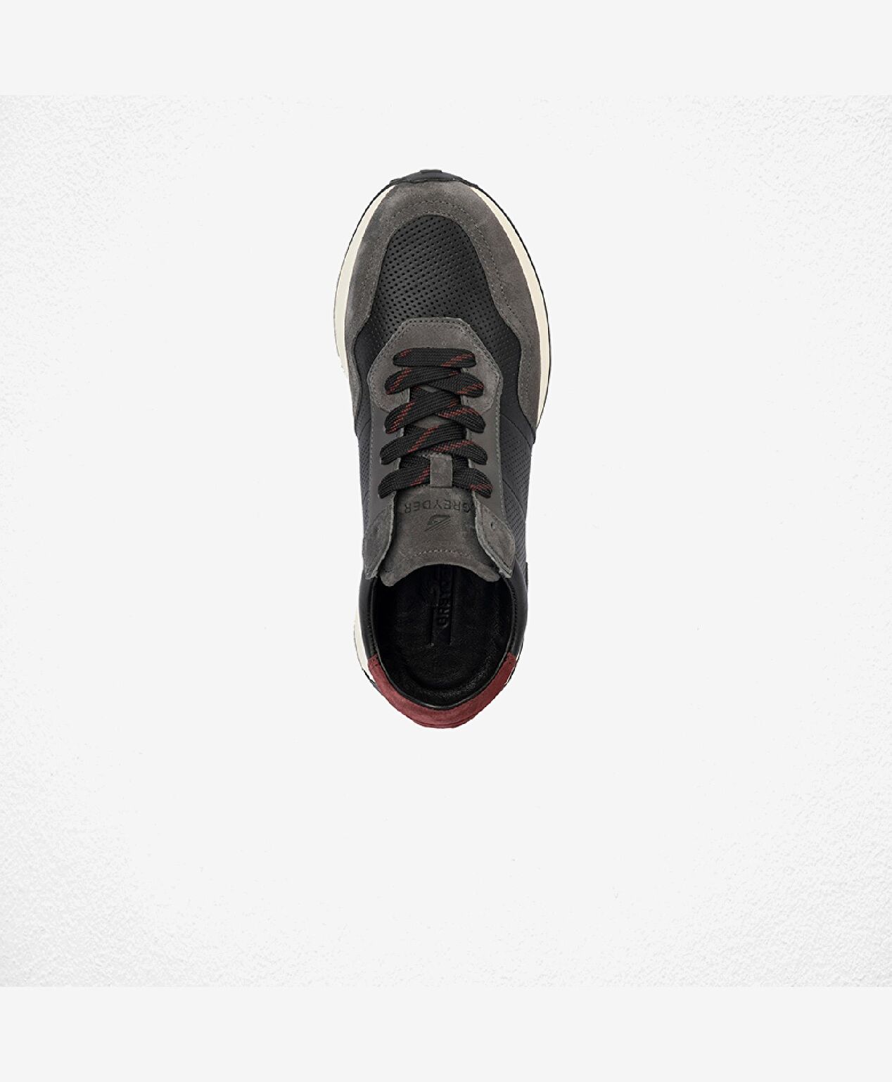 Erkek Koyu Gri Hakiki Deri Sneaker Ayakkabı - 4