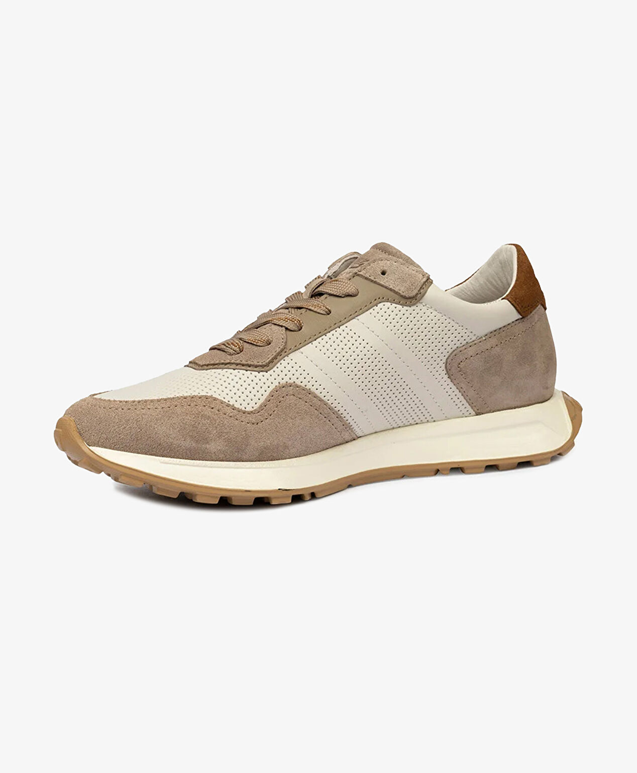 Erkek Koyu Vizon Hakiki Deri Sneaker Ayakkabı - 3