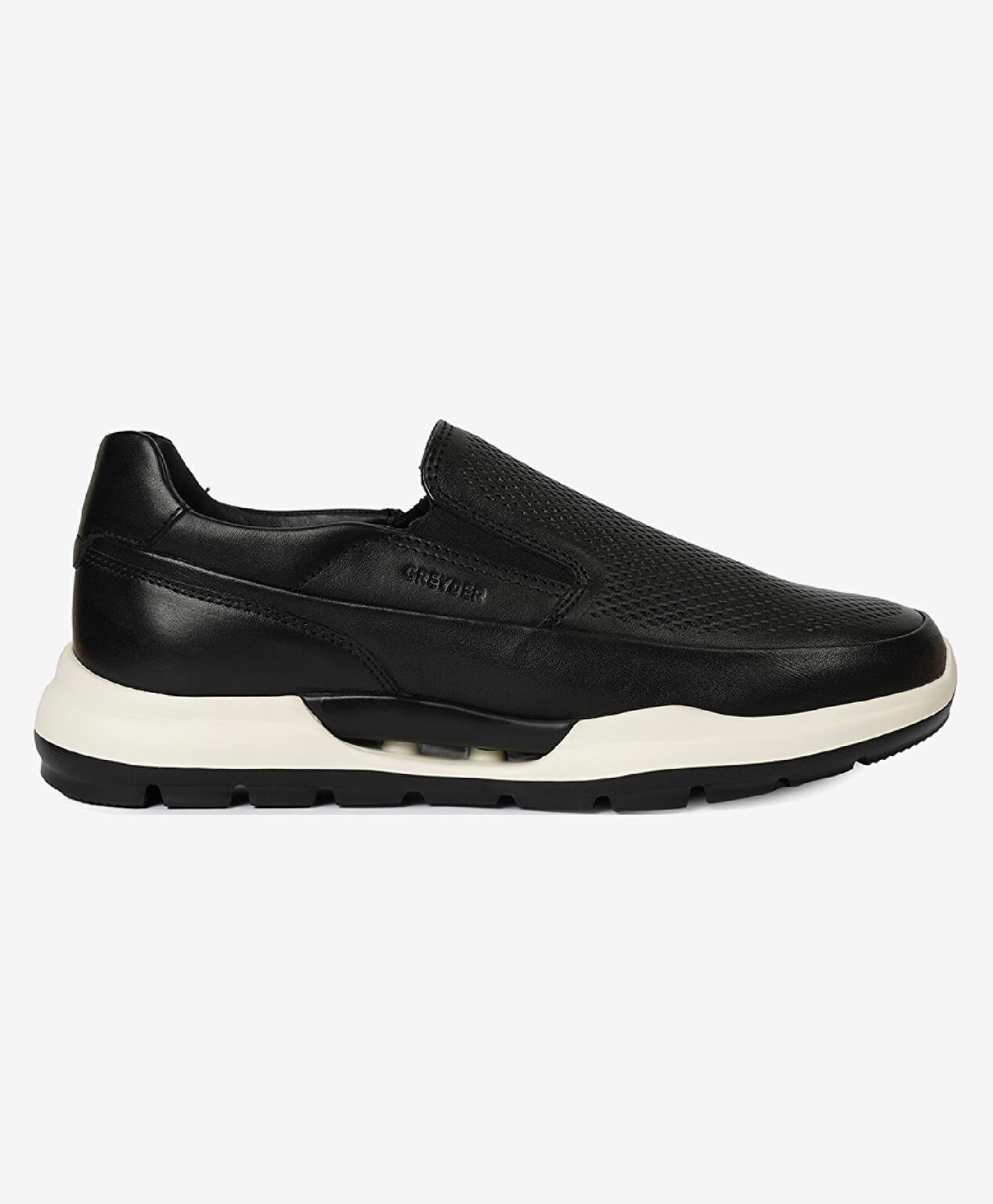 Erkek Siyah Hakiki Deri Sneaker Ayakkabı - 1
