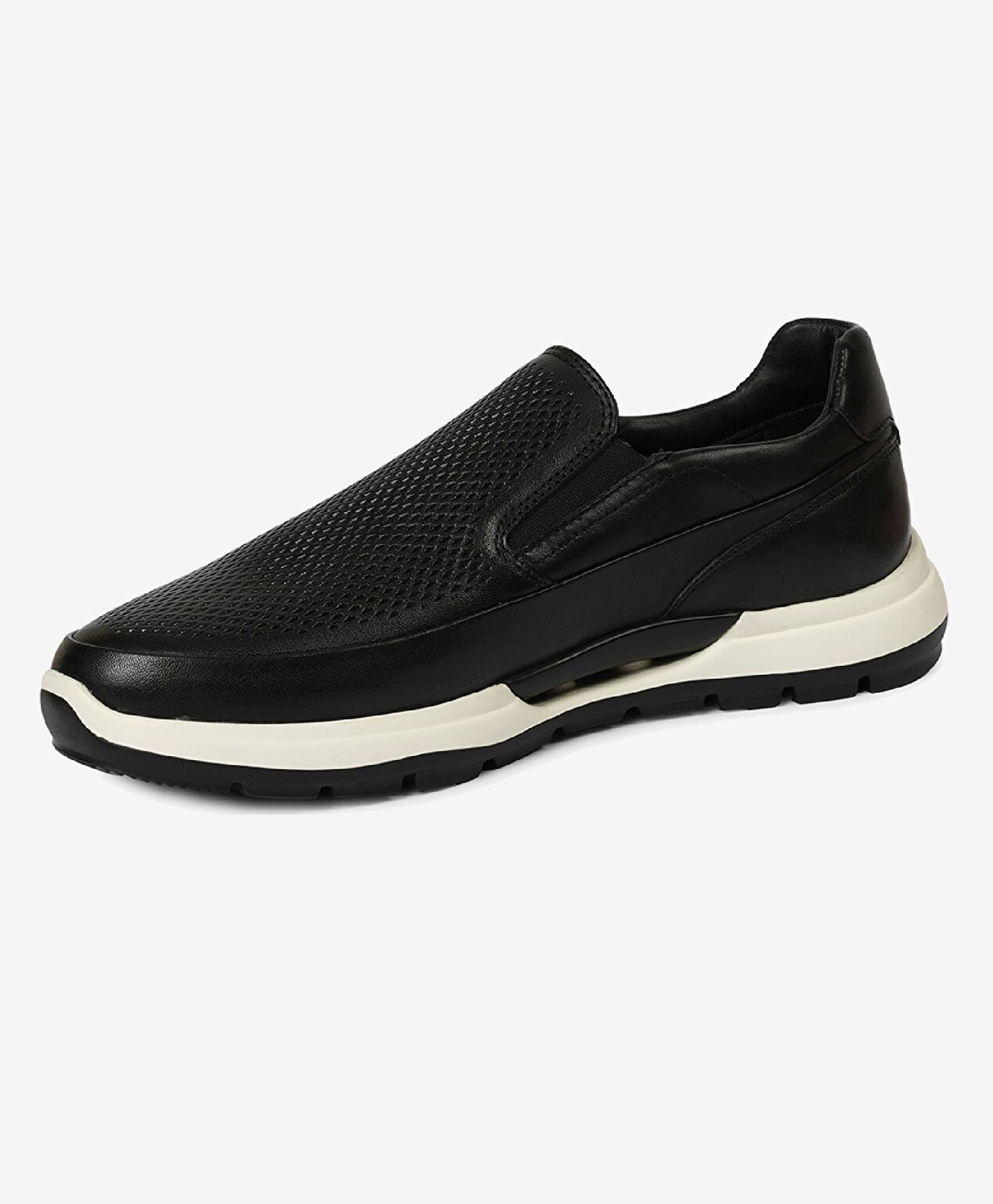 Erkek Siyah Hakiki Deri Sneaker Ayakkabı - 3