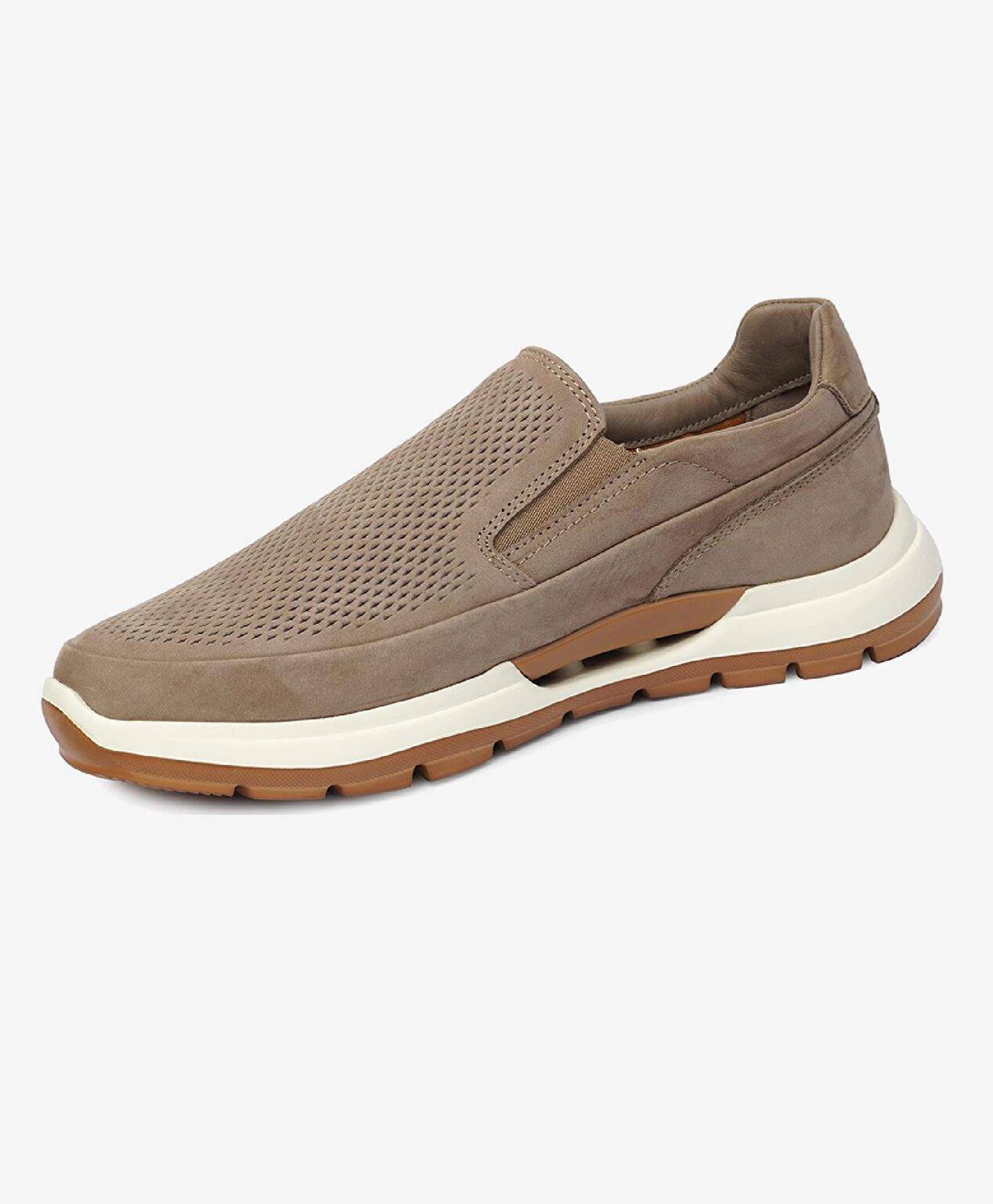 Erkek Vizon Hakiki Deri Sneaker Ayakkabı - 3