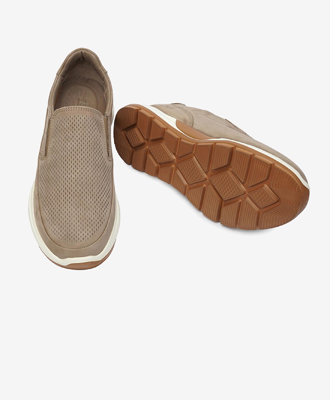 Erkek Vizon Hakiki Deri Sneaker Ayakkabı - 6