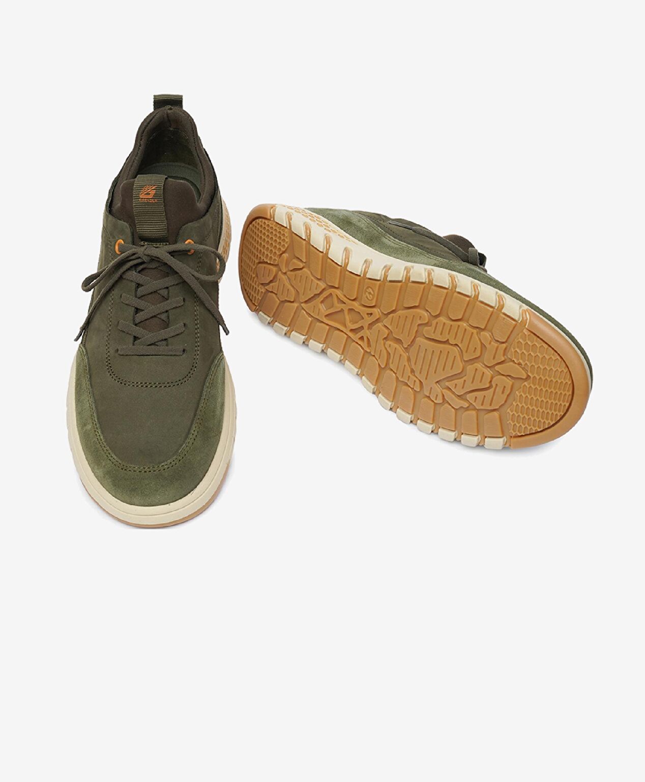 Erkek Haki Hakiki Deri Sneaker Ayakkabı - 6