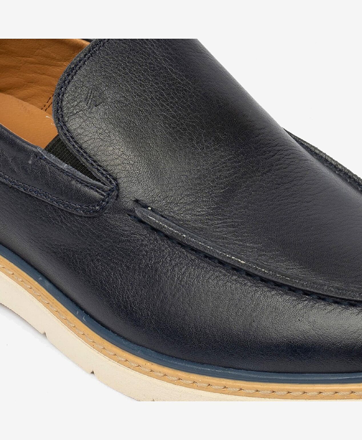 Erkek Lacivert Hakiki Deri Casual Ayakkabı - 5