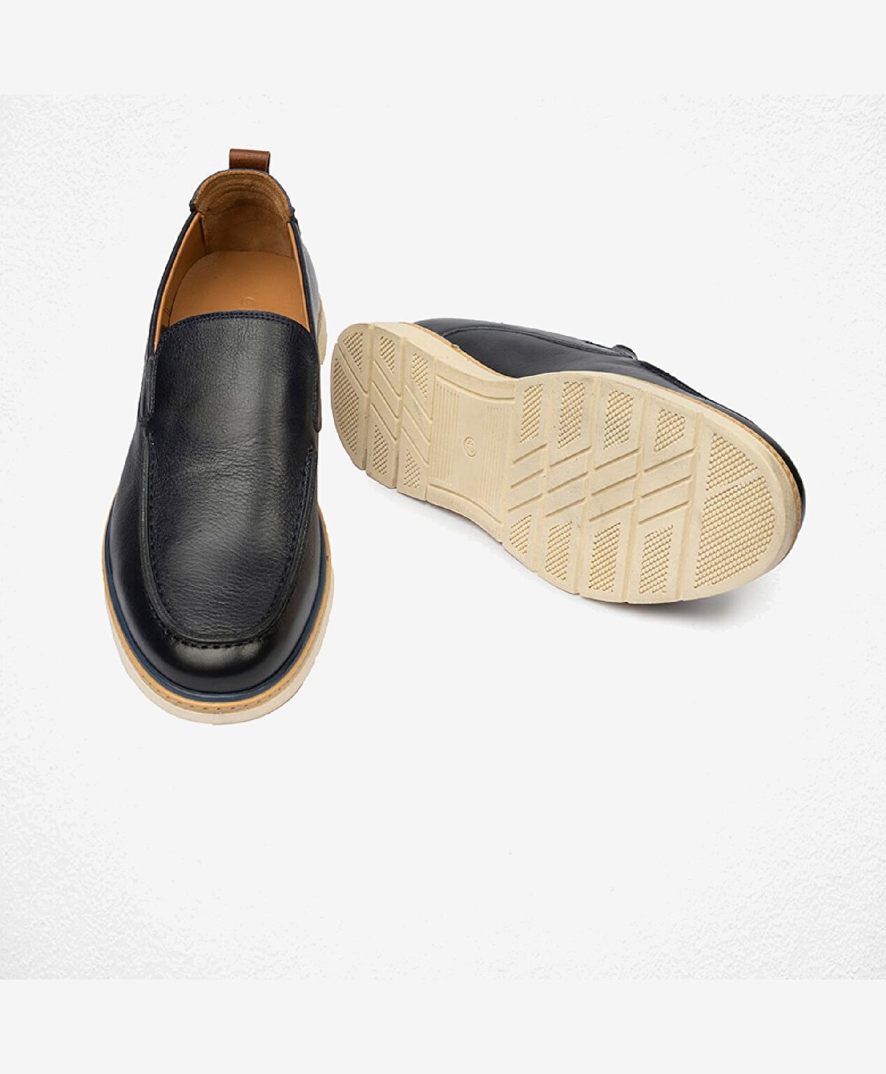 Erkek Lacivert Hakiki Deri Casual Ayakkabı - 6