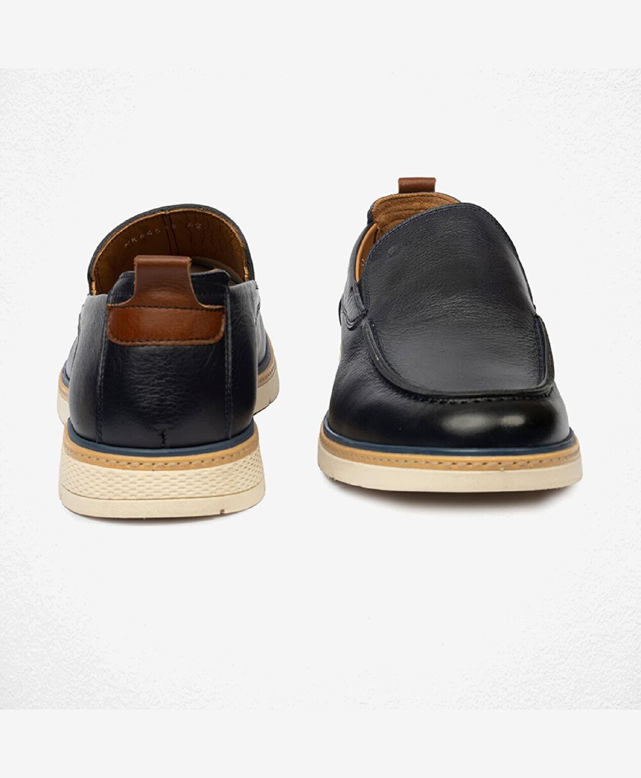 Erkek Lacivert Hakiki Deri Casual Ayakkabı - 7