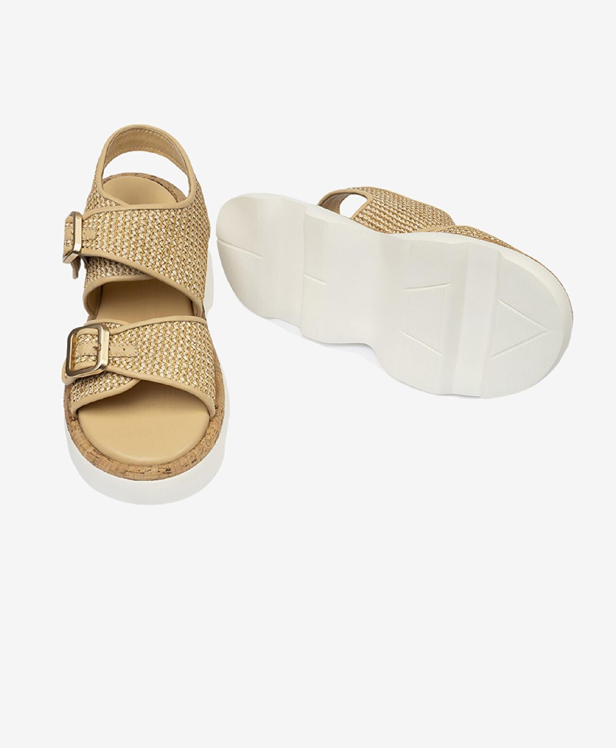 Kadın Bej Hakiki Deri Sandalet - 6