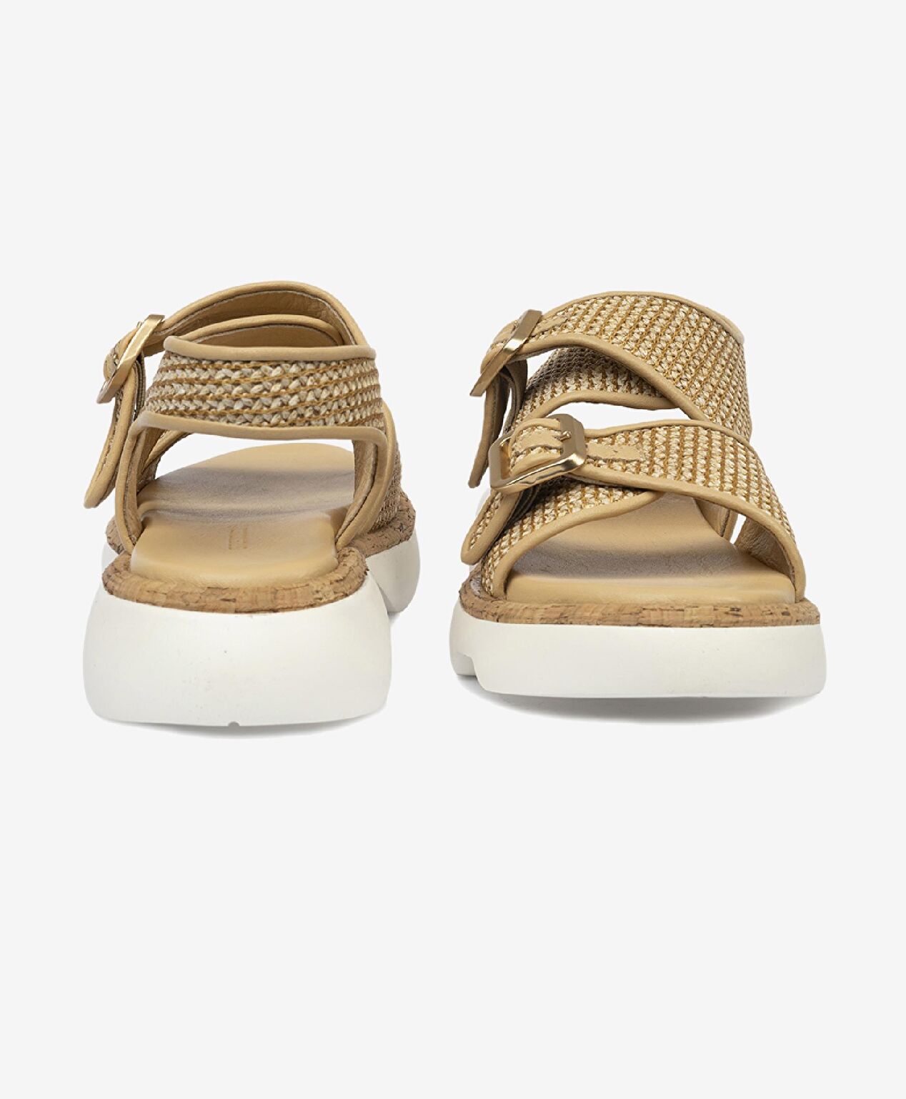 Kadın Bej Hakiki Deri Sandalet - 7