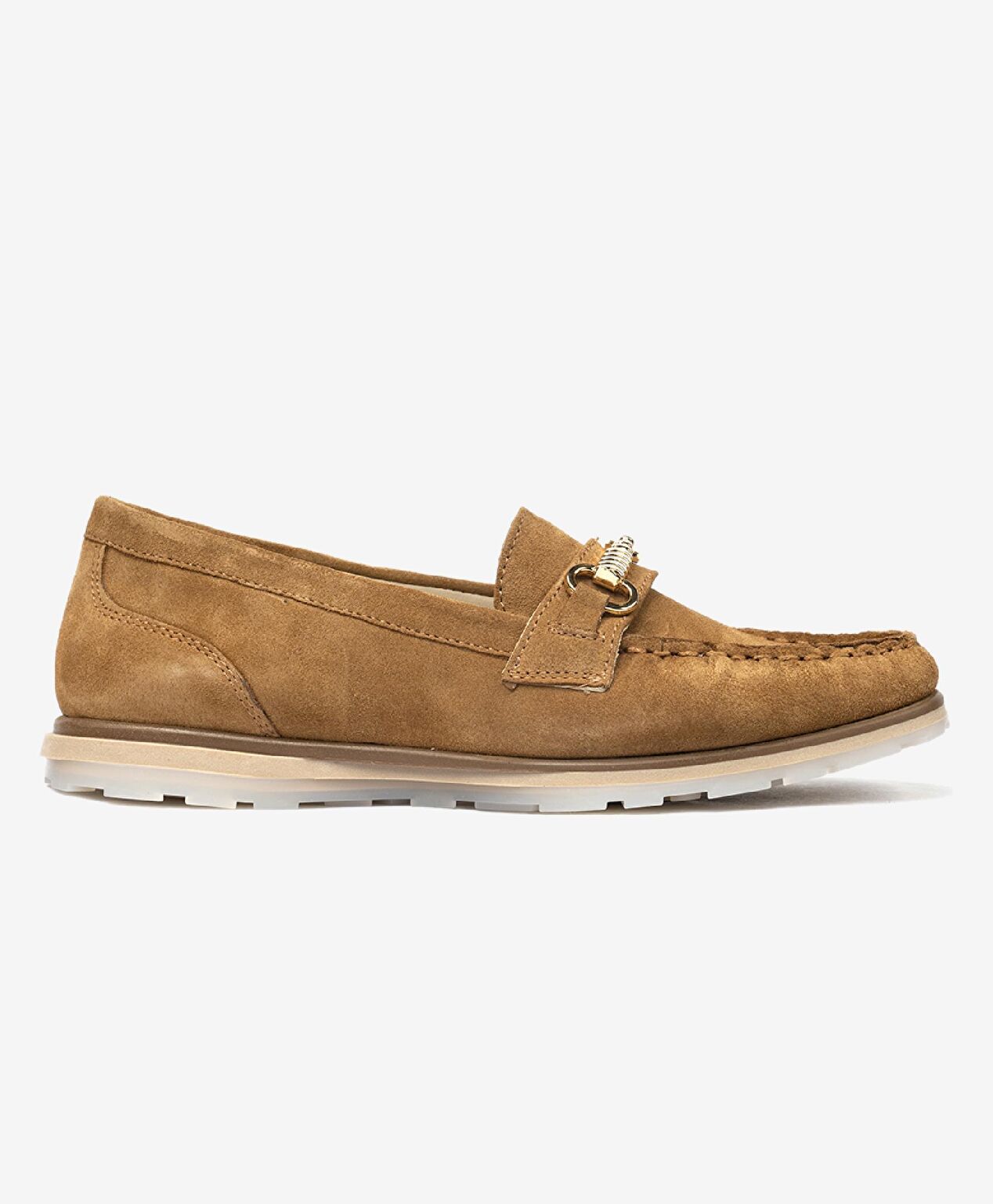 Kadın Taba Hakiki Deri Loafer Ayakkabı - 1