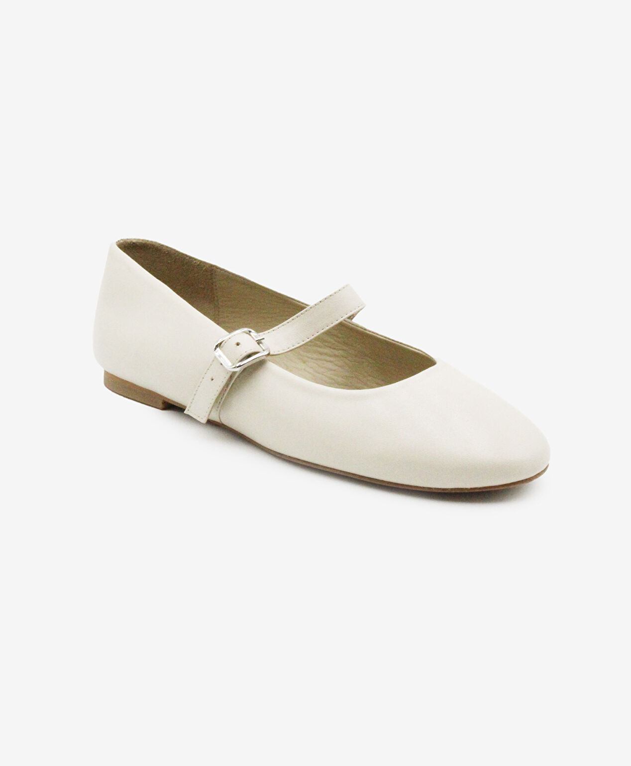 Kadın Bej Hakiki Deri Babet - 2