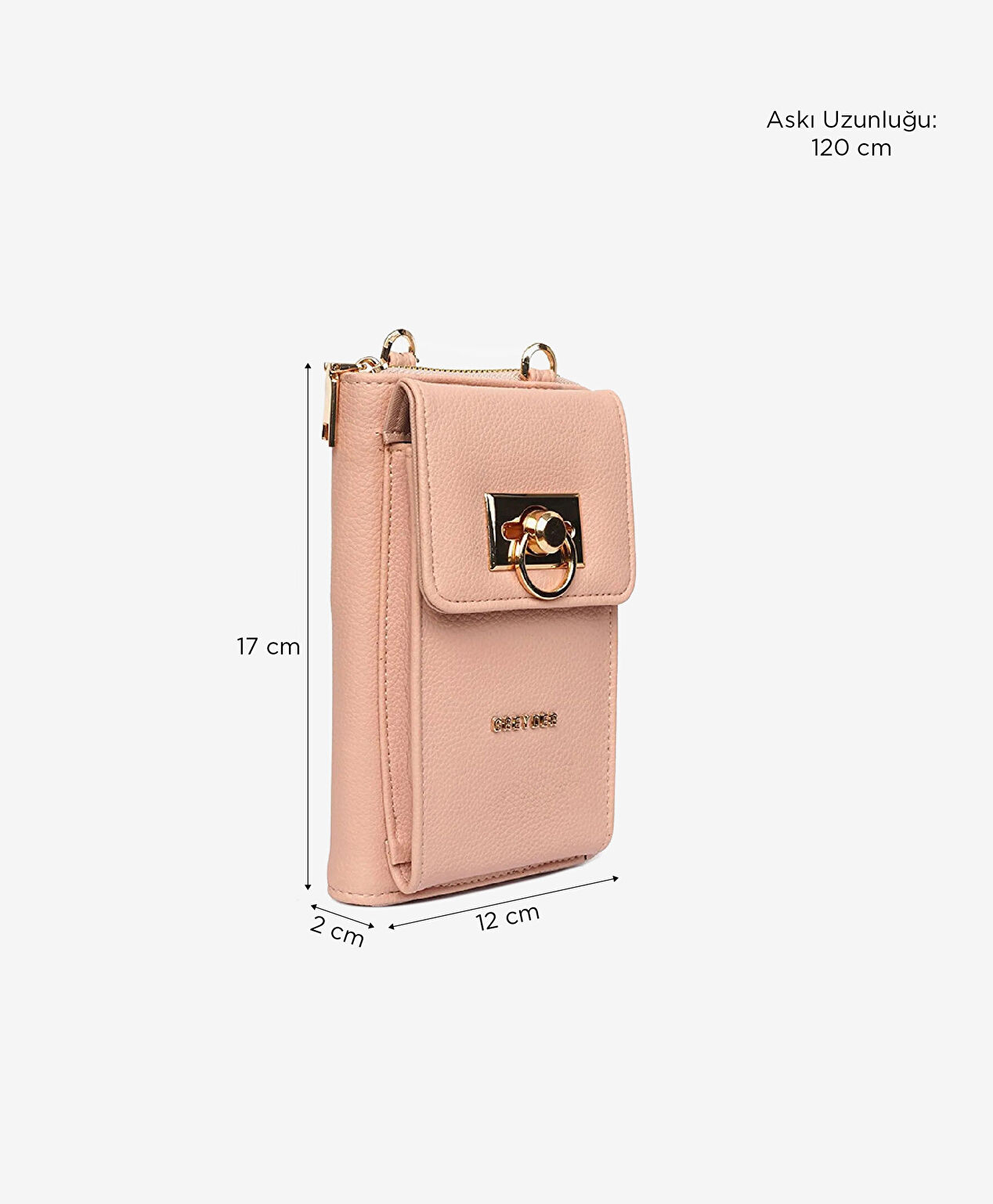 Kadın Pudra Tokalı Çapraz Çanta - 6