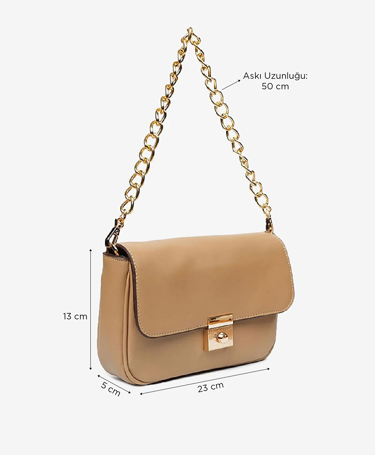 Kadın Vizon Tokalı Omuz Çantası - 6