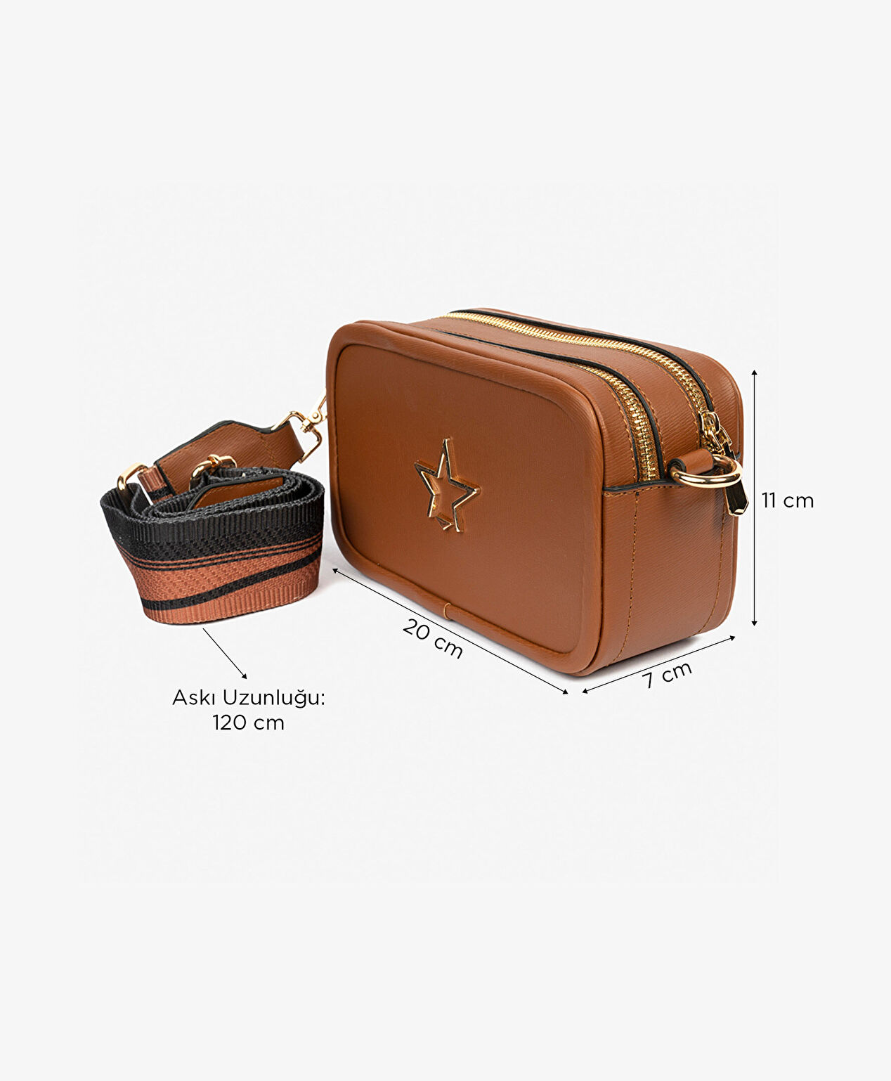 Kadın Taba İki Bölmeli Omuz Çantası - 6