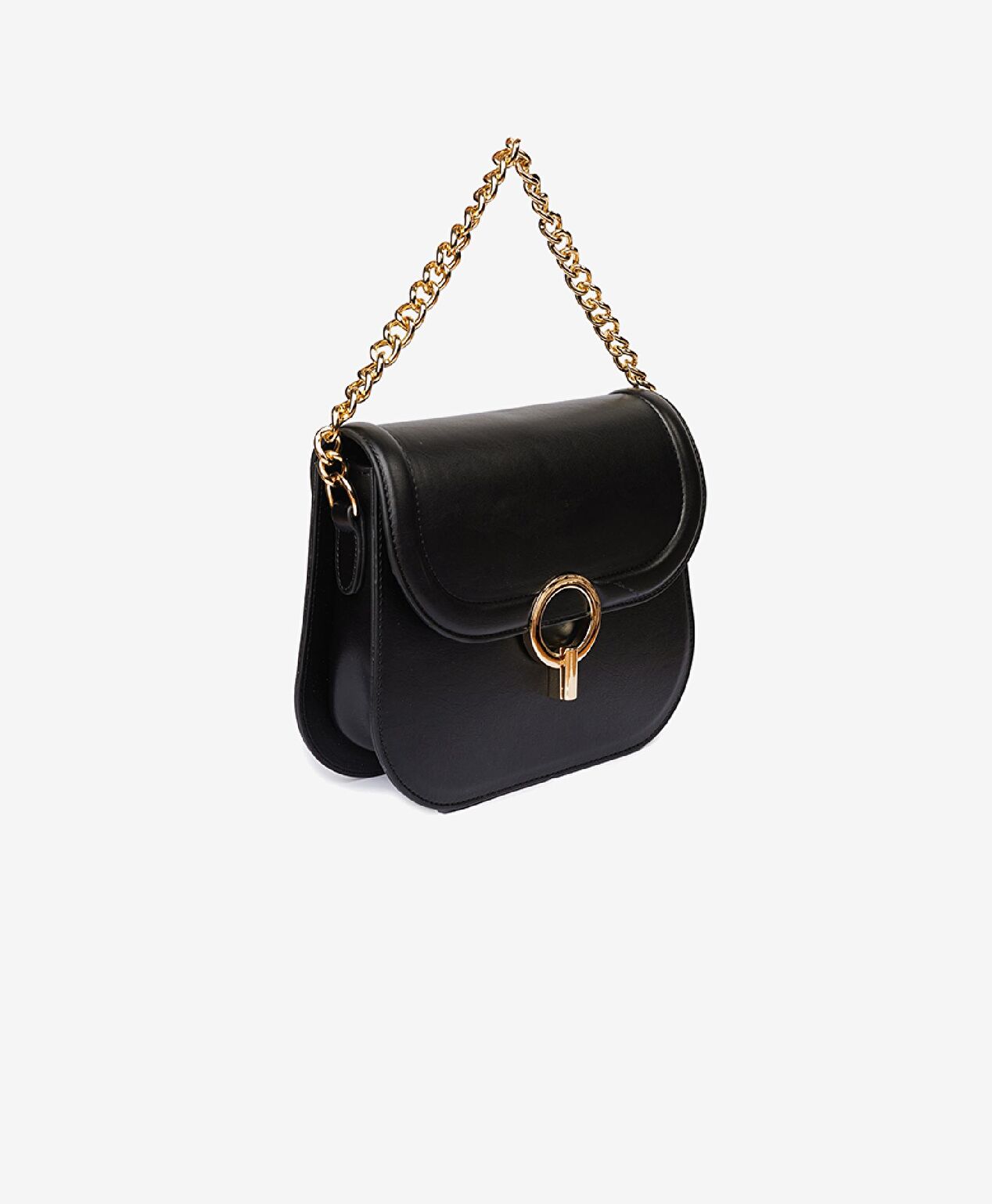 Kadın Siyah Tokalı Kol Çantası - 3