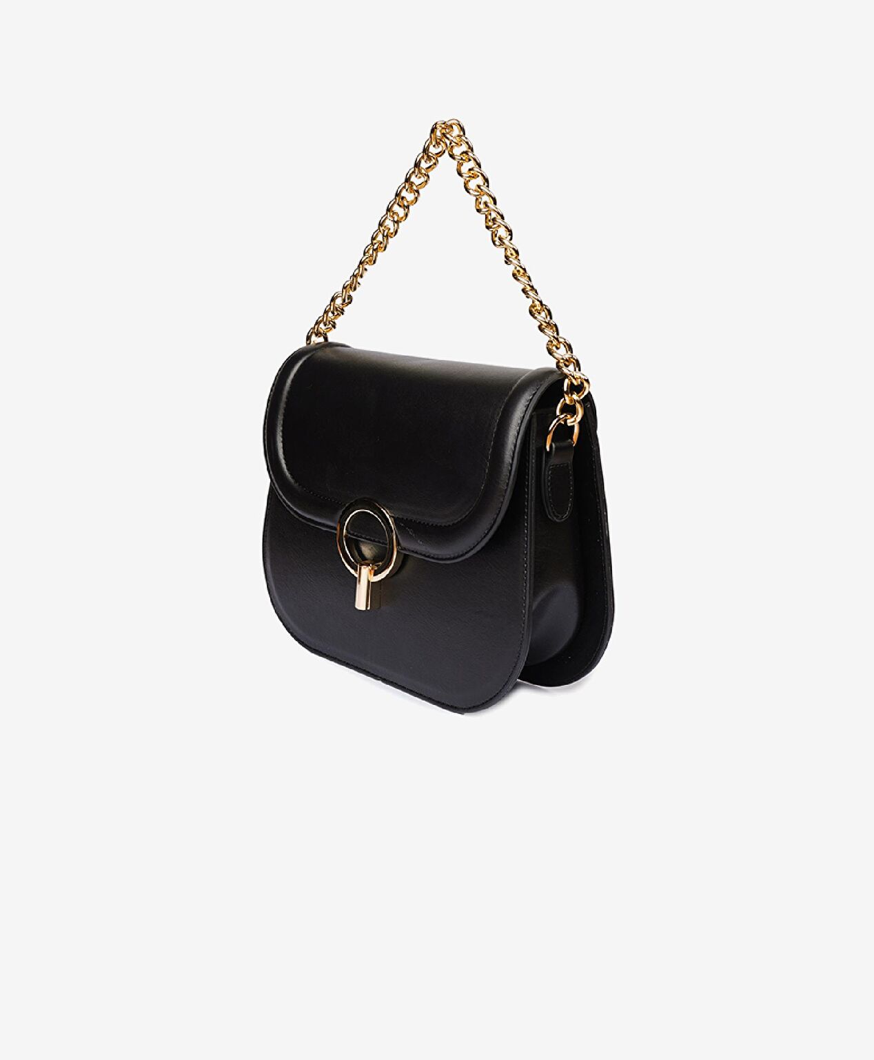 Kadın Siyah Tokalı Kol Çantası - 4