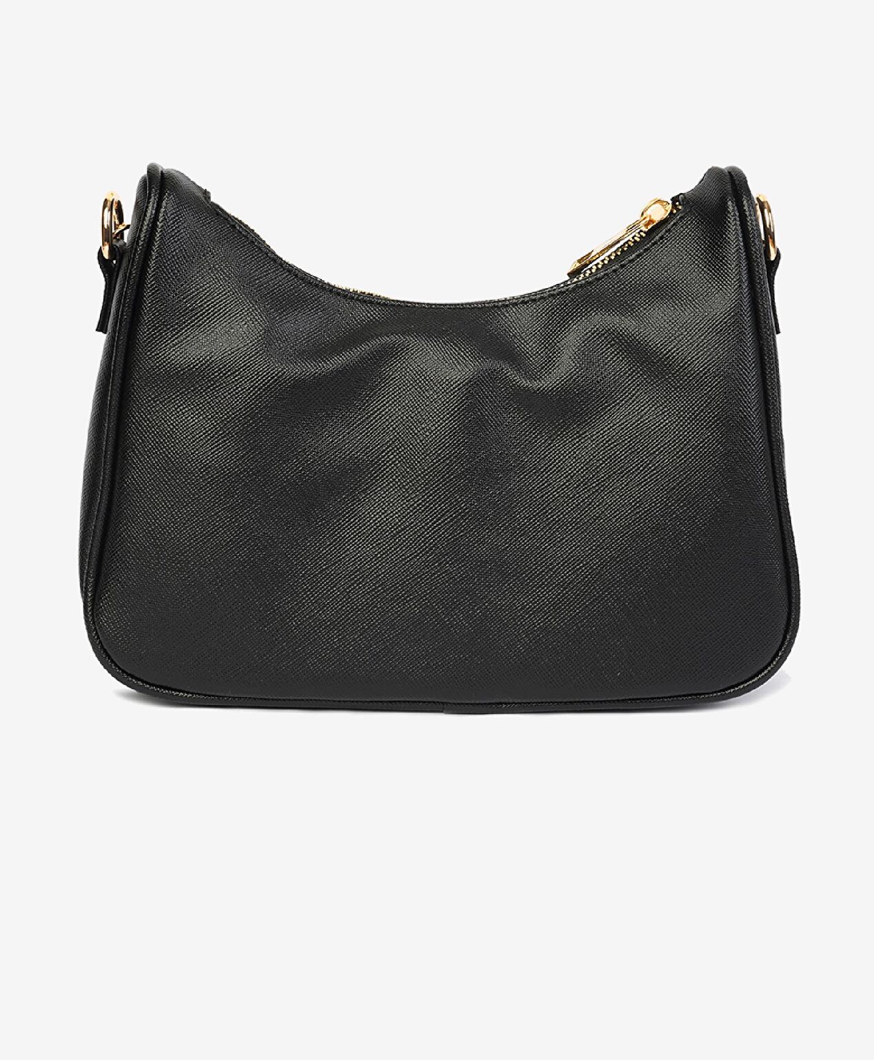 Kadın Siyah Tek Bölmeli Kol Çantası - 4