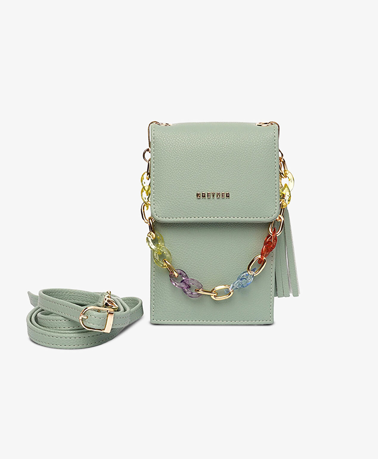 Kadın Mint Tek Bölmeli Çapraz Çanta - 1