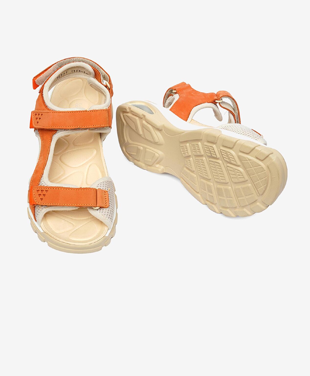 Kadın Turuncu Hakiki Deri Sandalet - 6