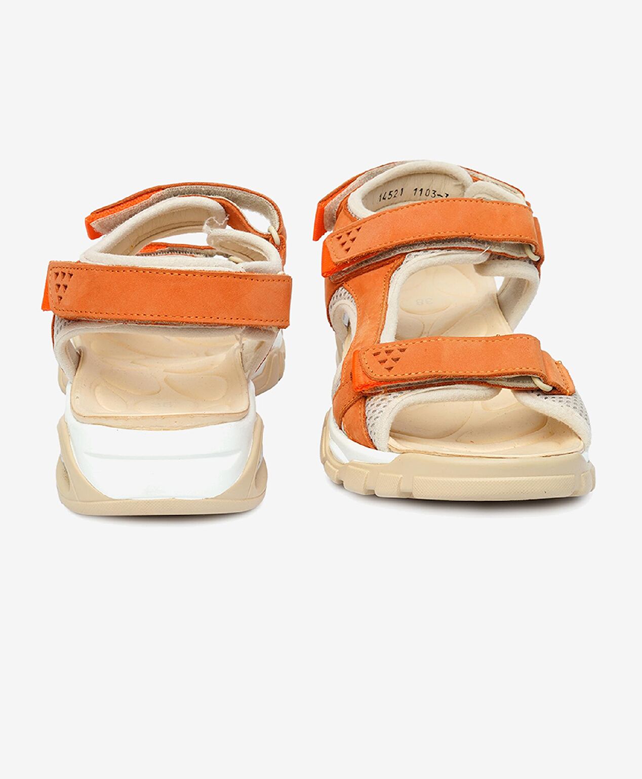 Kadın Turuncu Hakiki Deri Sandalet - 7