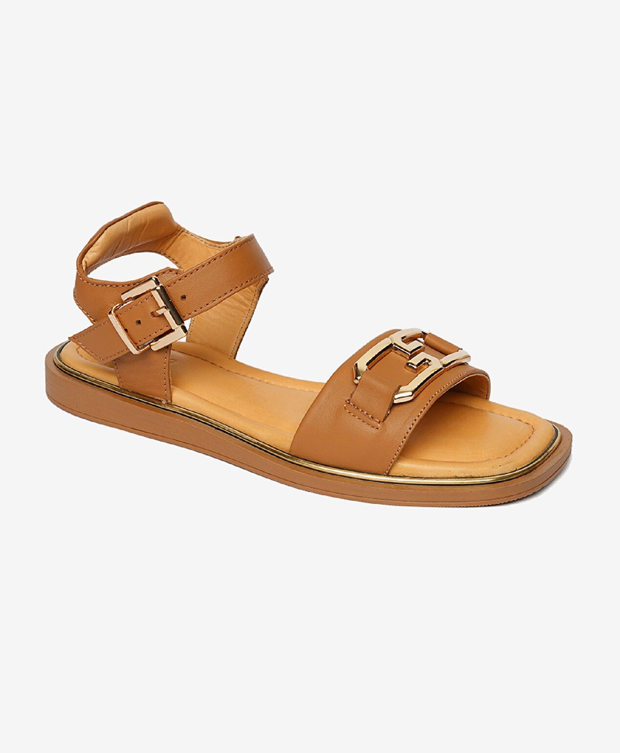 Kadın Taba Hakiki Deri Sandalet - 2