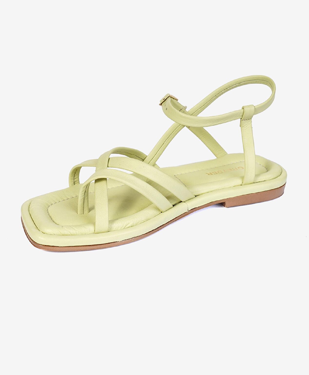 Kadın Neon Yeşili Hakiki Deri Sandalet - 2