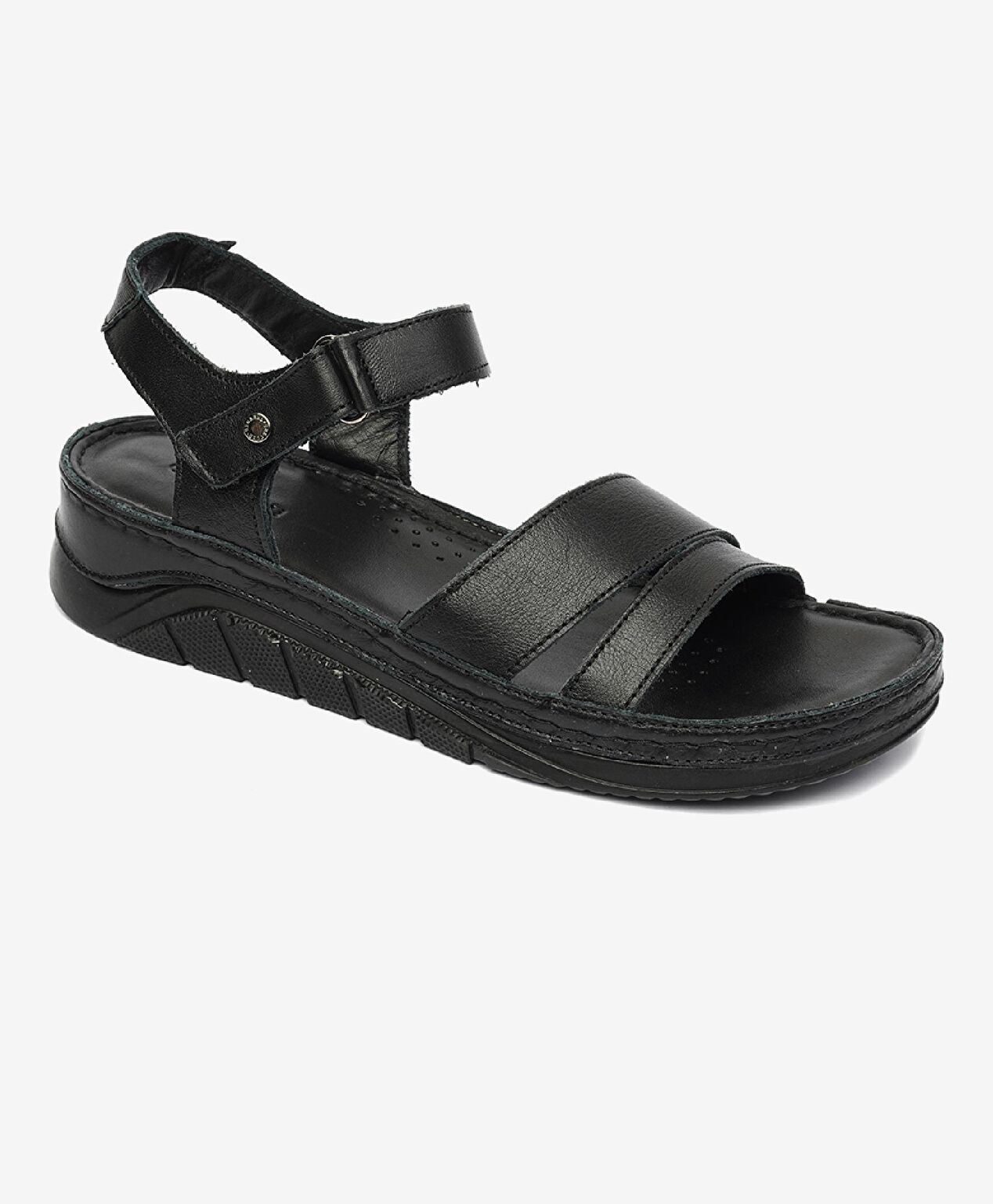 Kadın Siyah Hakiki Deri Sandalet - 2