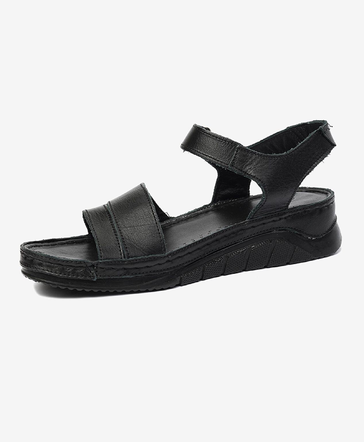 Kadın Siyah Hakiki Deri Sandalet - 3