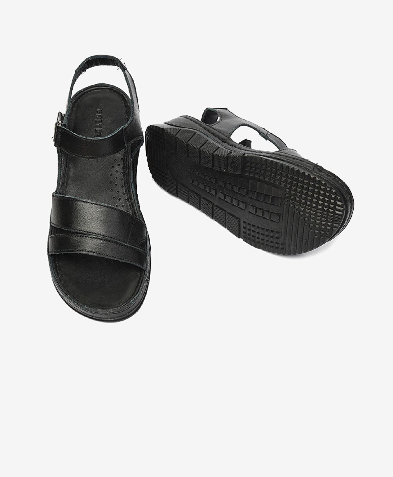 Kadın Siyah Hakiki Deri Sandalet - 6