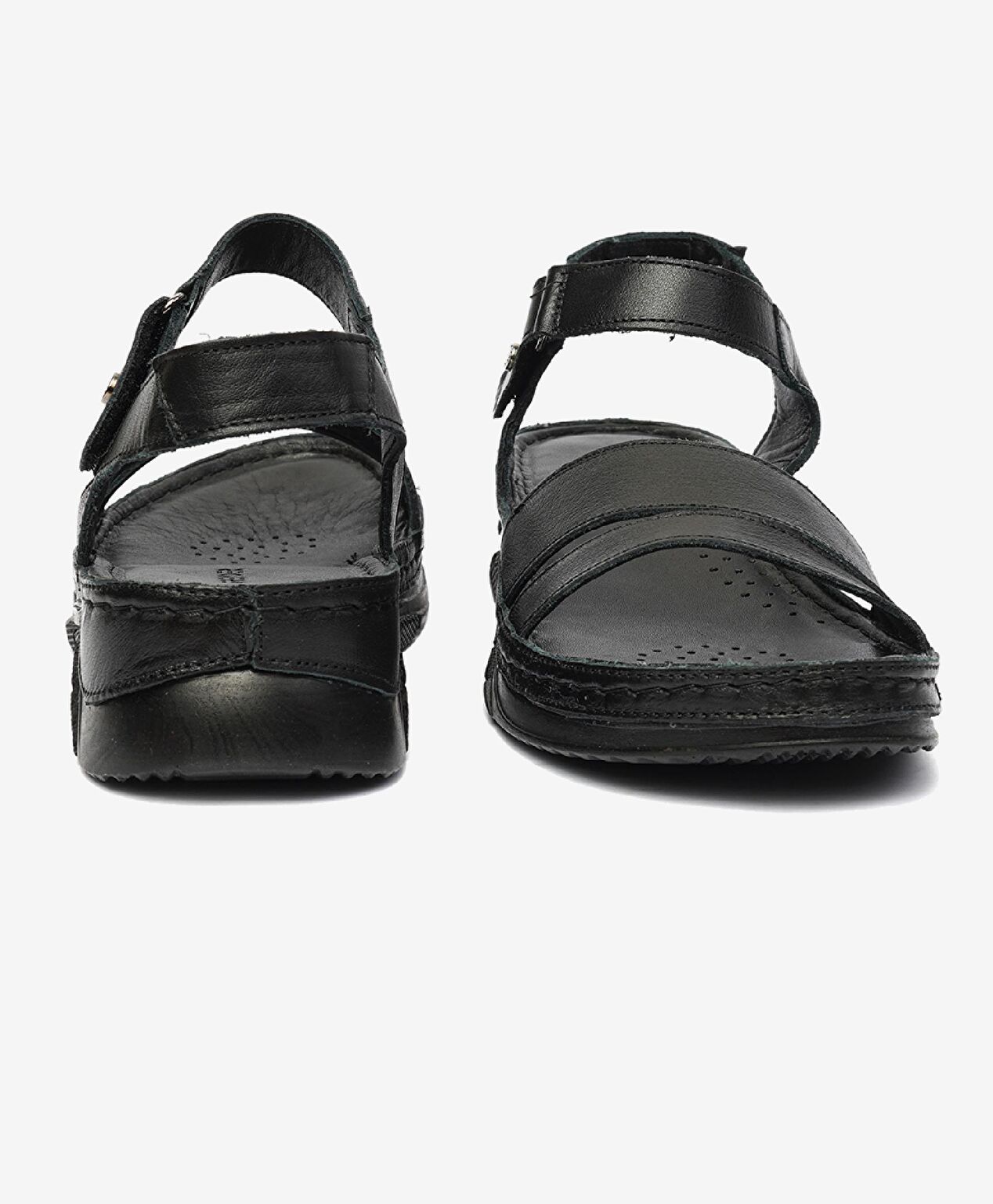 Kadın Siyah Hakiki Deri Sandalet - 7