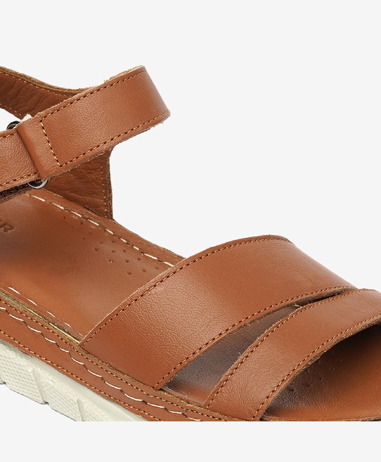 Kadın Taba Hakiki Deri Sandalet - 5