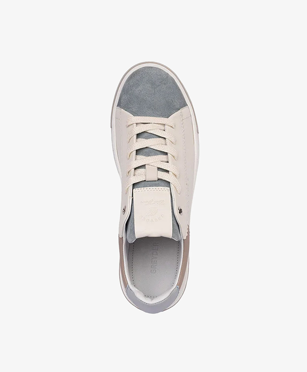 Kadın Beyaz Mavi Hakiki Deri Sneaker Ayakkabı - 4