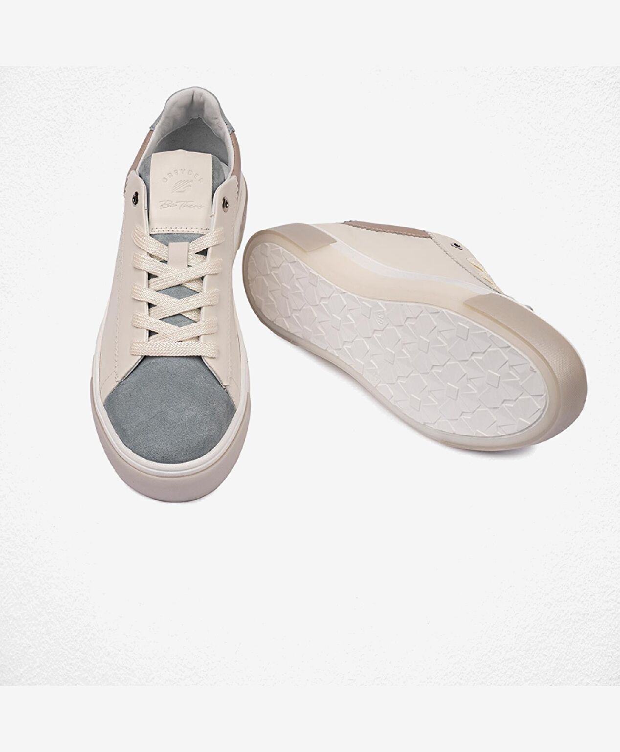 Kadın Beyaz Mavi Hakiki Deri Sneaker Ayakkabı - 8