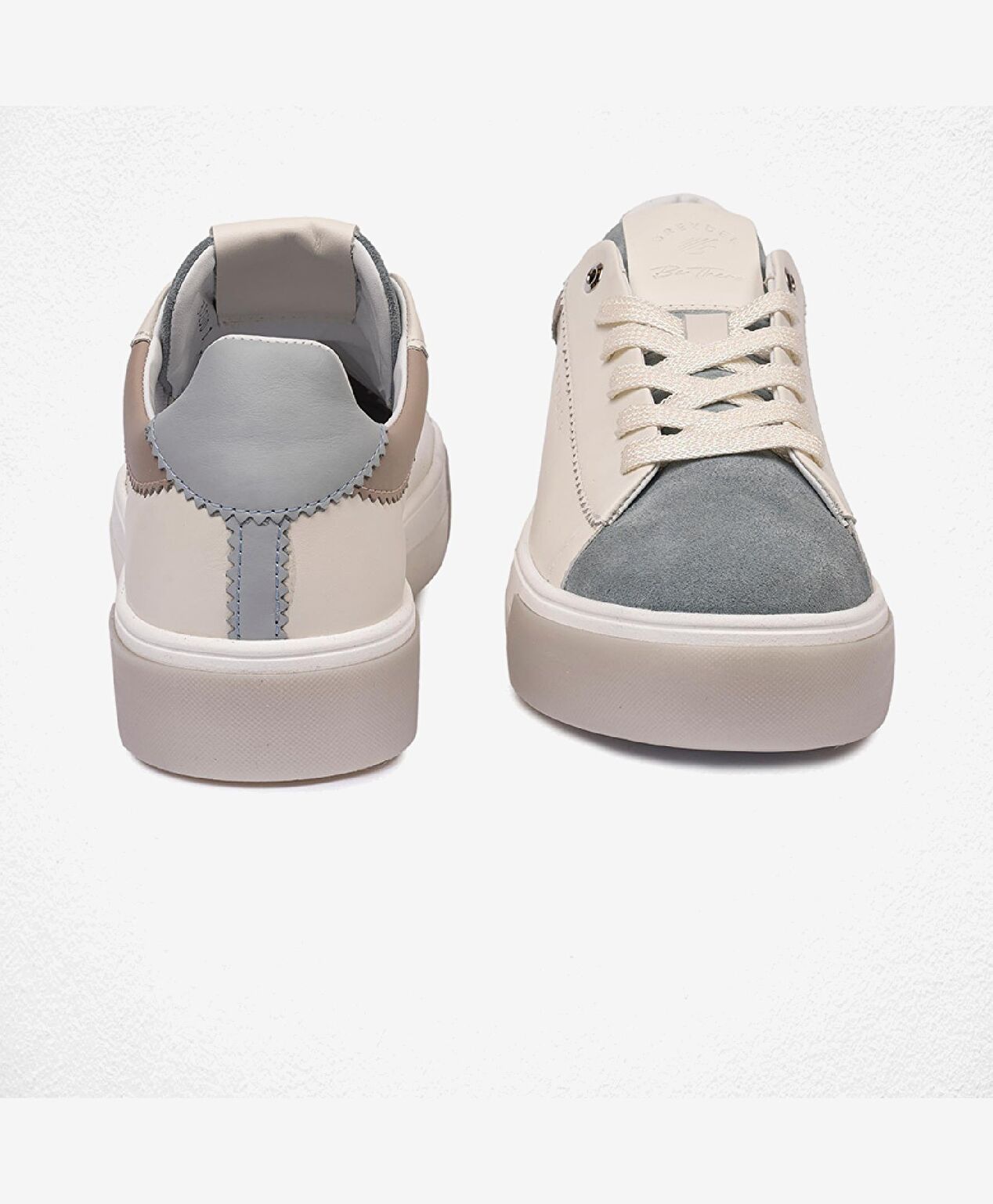 Kadın Beyaz Mavi Hakiki Deri Sneaker Ayakkabı - 9
