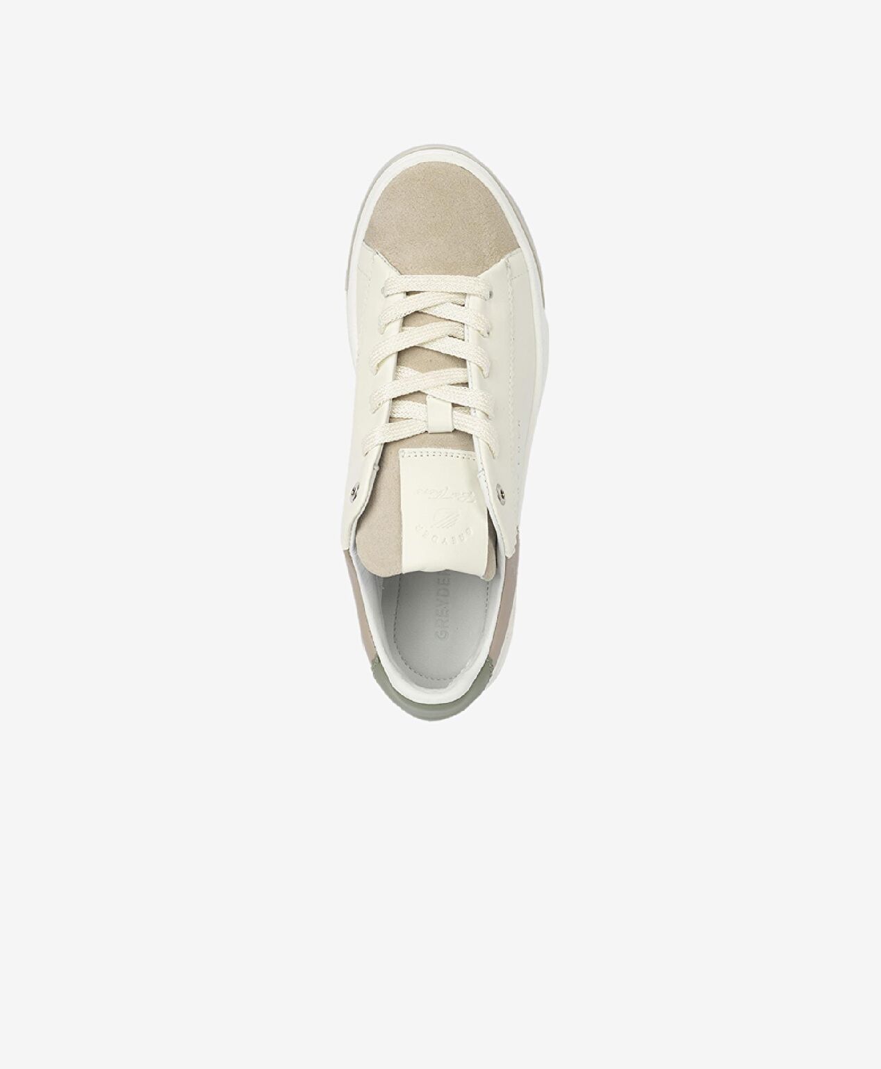 Kadın Beyaz Yeşil Hakiki Deri Sneaker Ayakkabı - 4