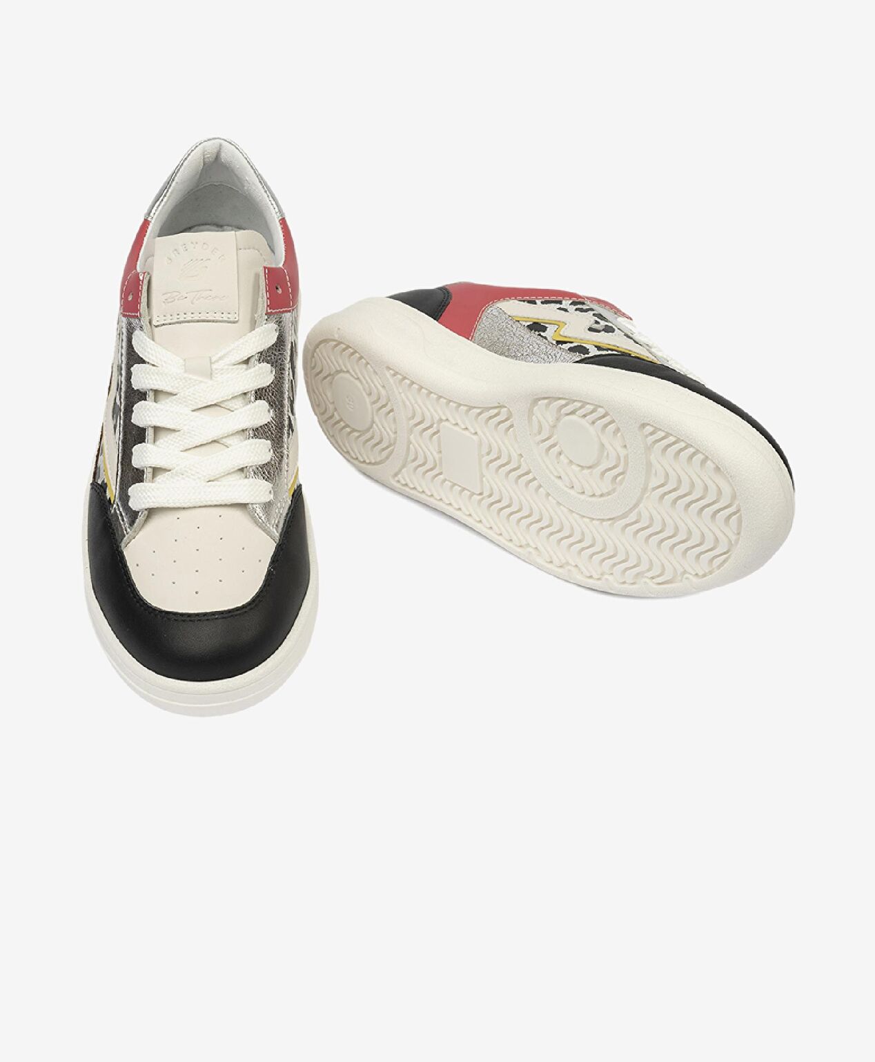 Kadın Siyah Gümüş Hakiki Deri Sneaker Ayakkabı - 6