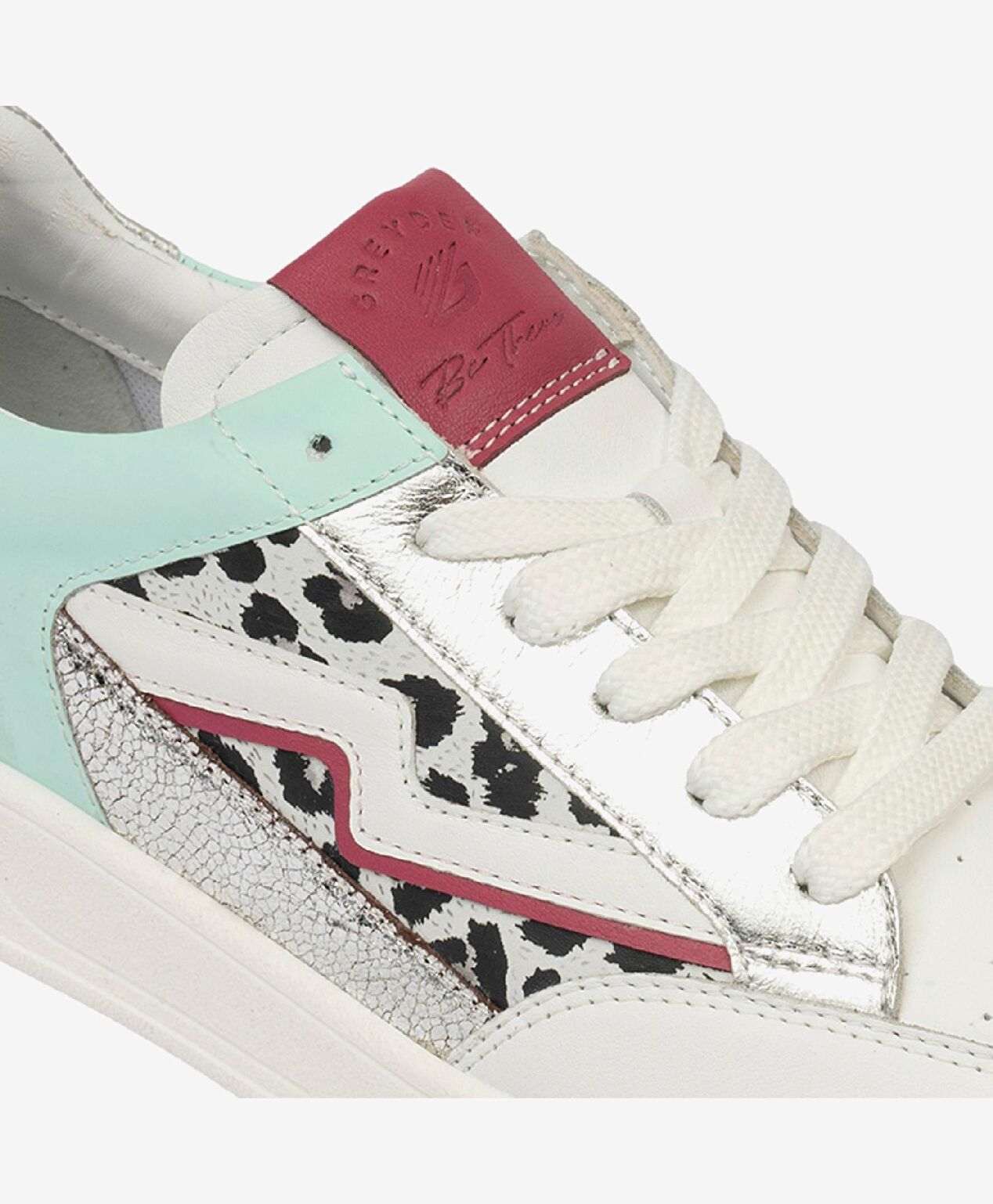 Kadın Beyaz Fuşya Hakiki Deri Sneaker Ayakkabı - 7